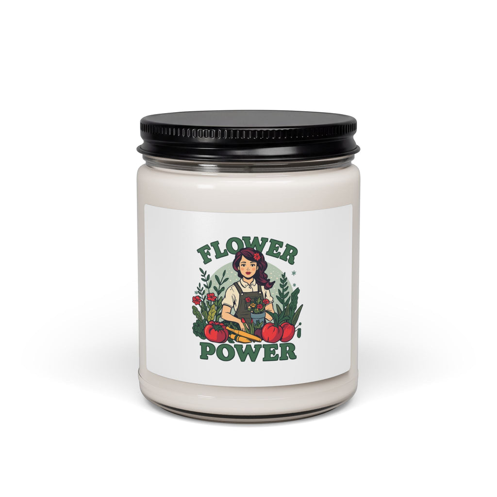 Flower Power Scented Soy Candle — 9oz Botanical Aromatherapy Jar