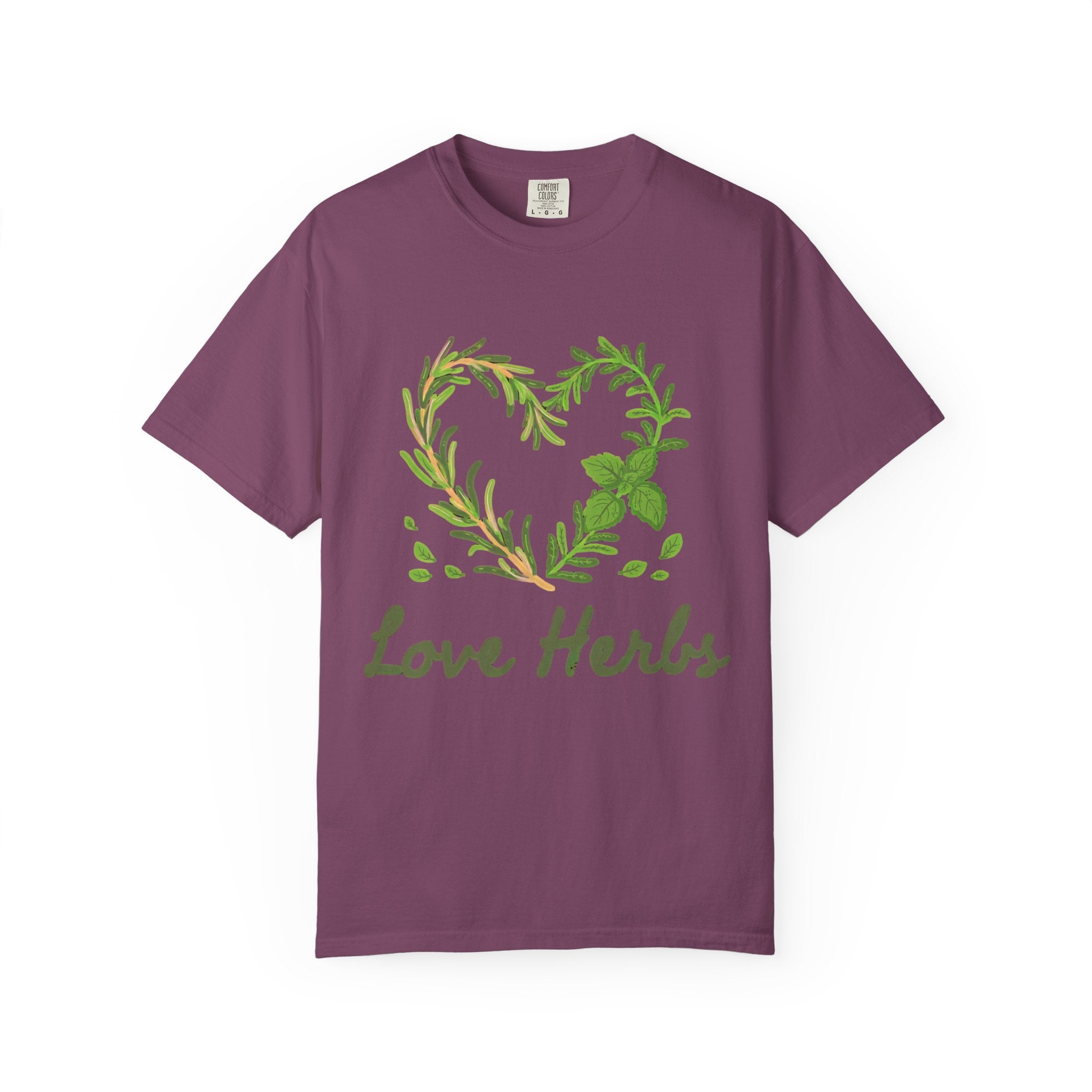 Herb Heart T-Shirt — "Love Herbs" Botanical Garden Tee for Plant Lovers