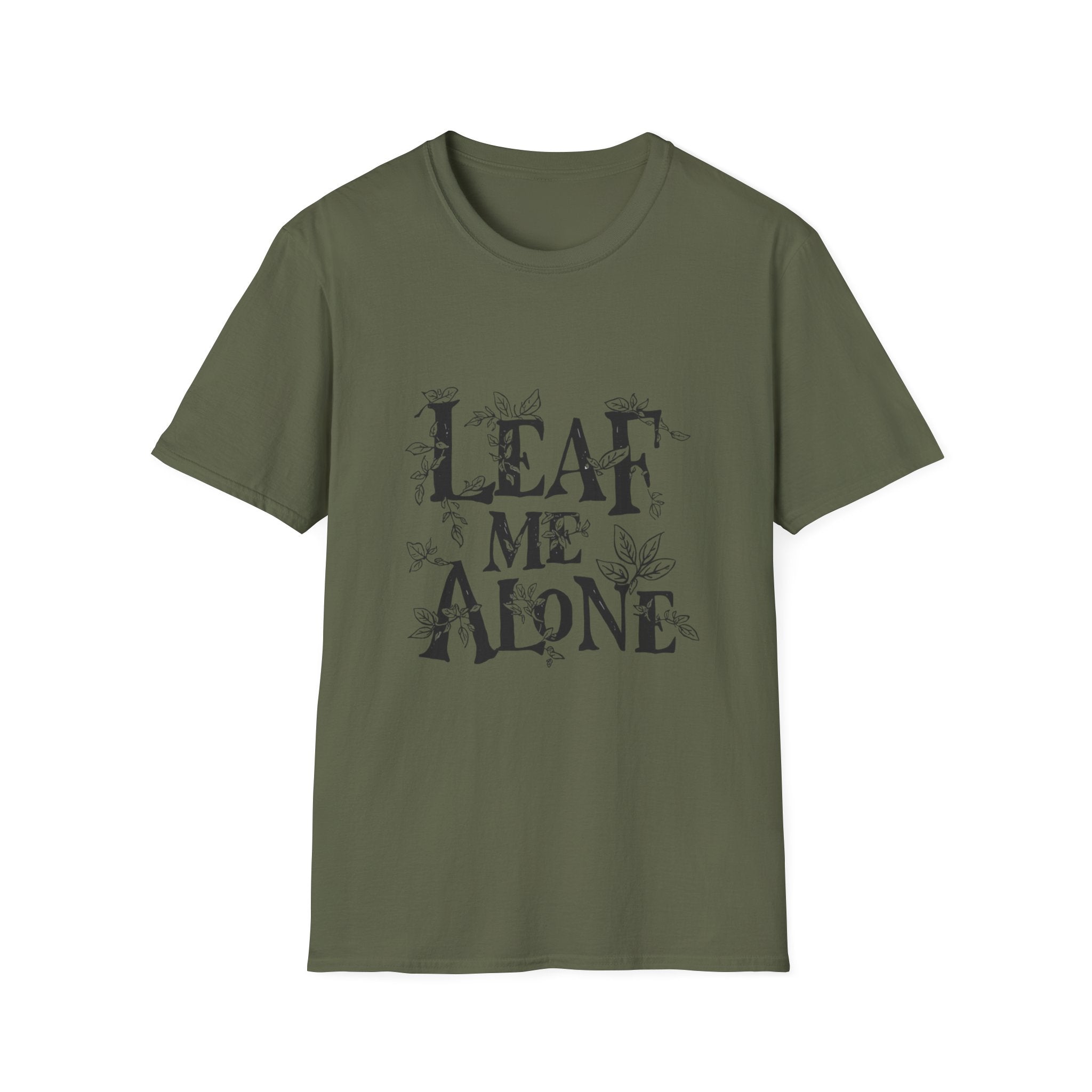 T-Shirt — "Leaf Me Alone" Botanical Graphic Tee