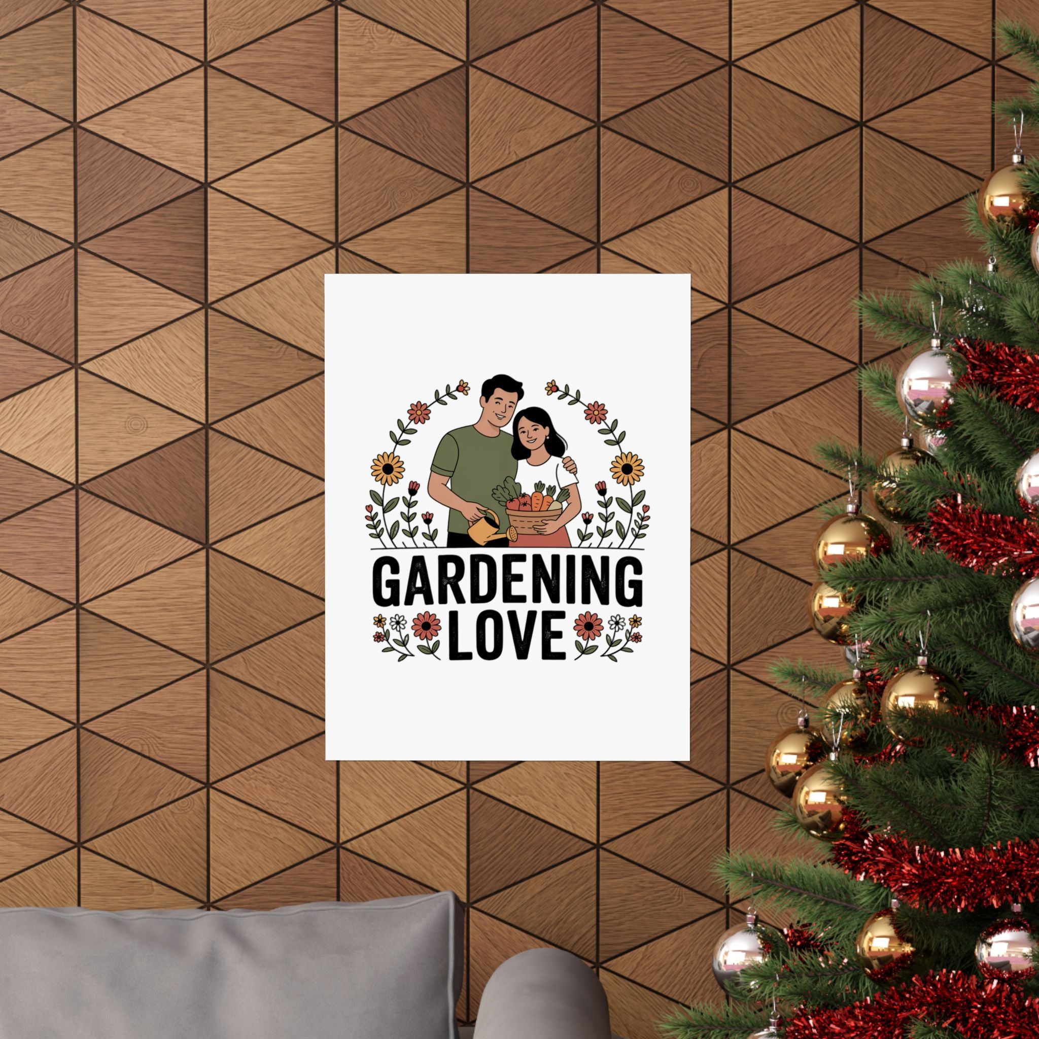 Gardening Love Poster — Couple Gardening Wall Art, Floral Botanical Print