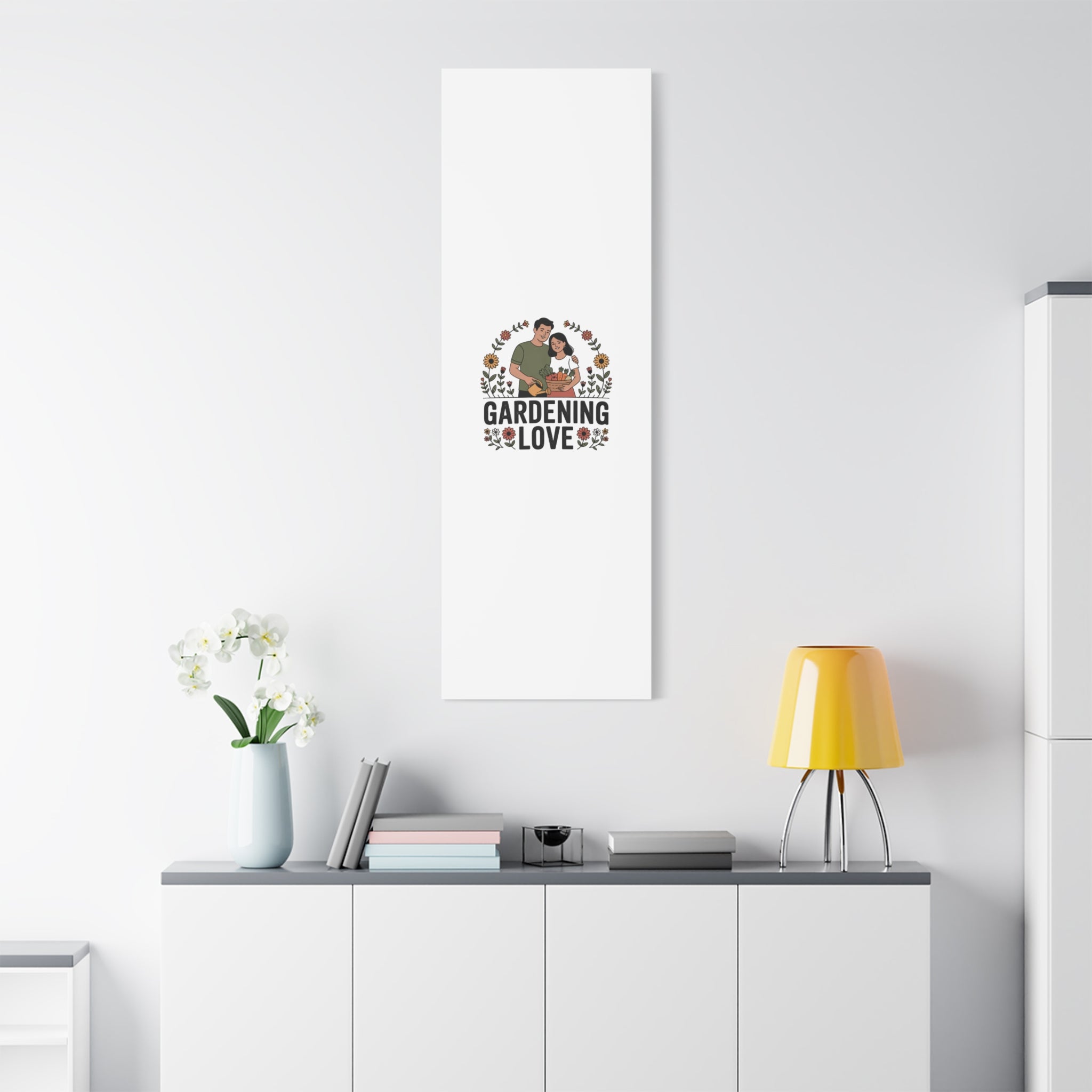 Gardening Love Canvas Print — Couple Gardening Wall Art
