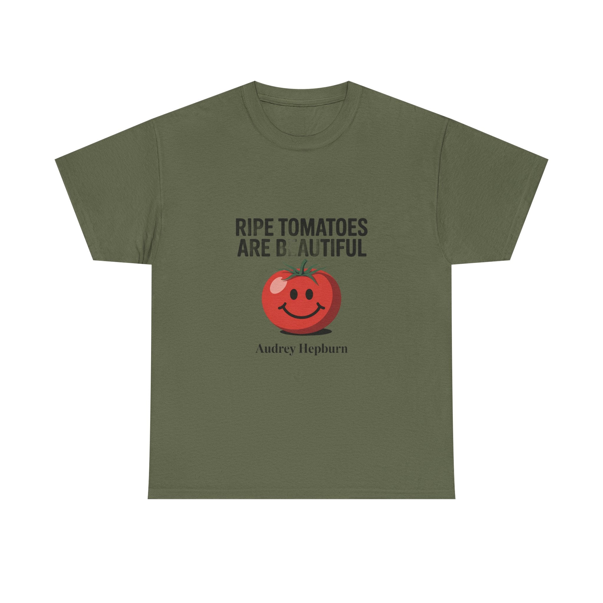 Tomato Smile Graphic Tee — "Ripe Tomatoes Are B.Autiful" Audrey Hepburn Quote