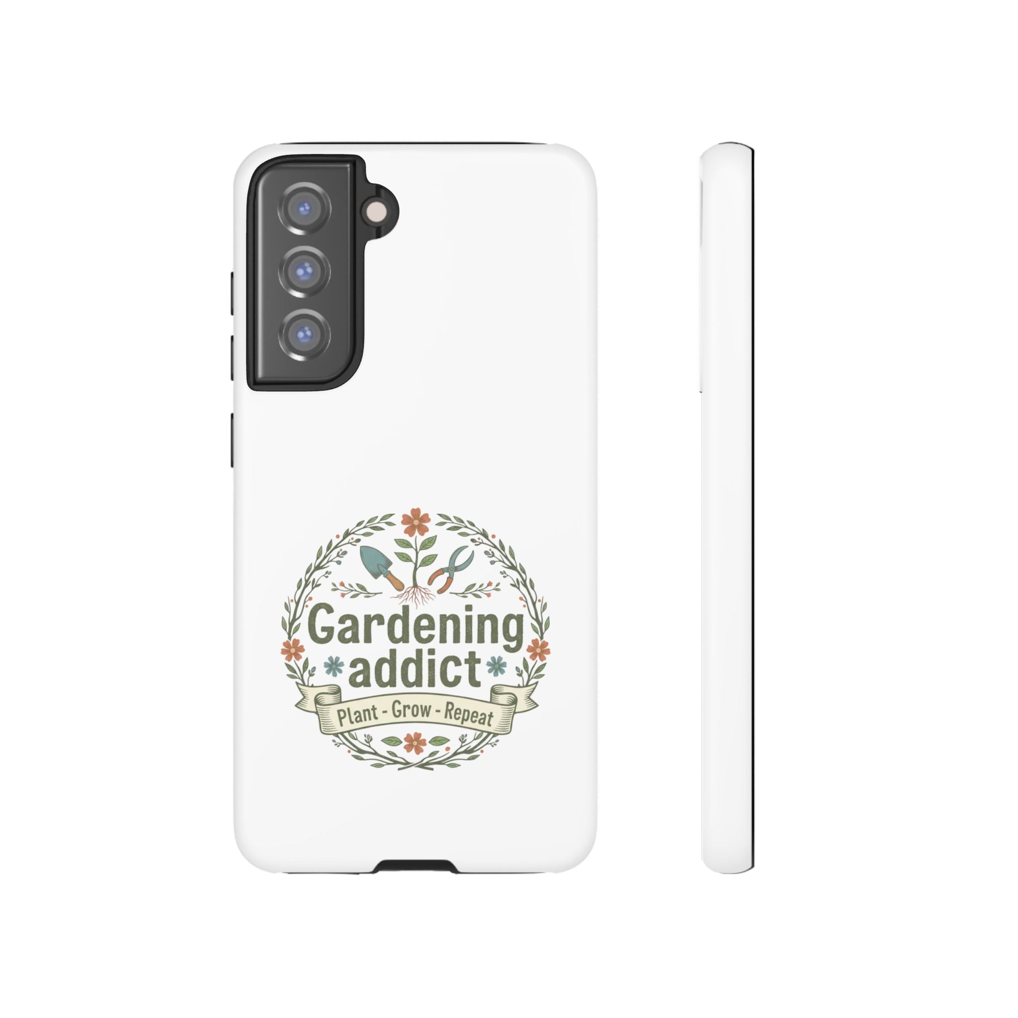 Phone Case — Gardening Addict "Plant • Grow • Repeat" Floral Garden Phone Cover
