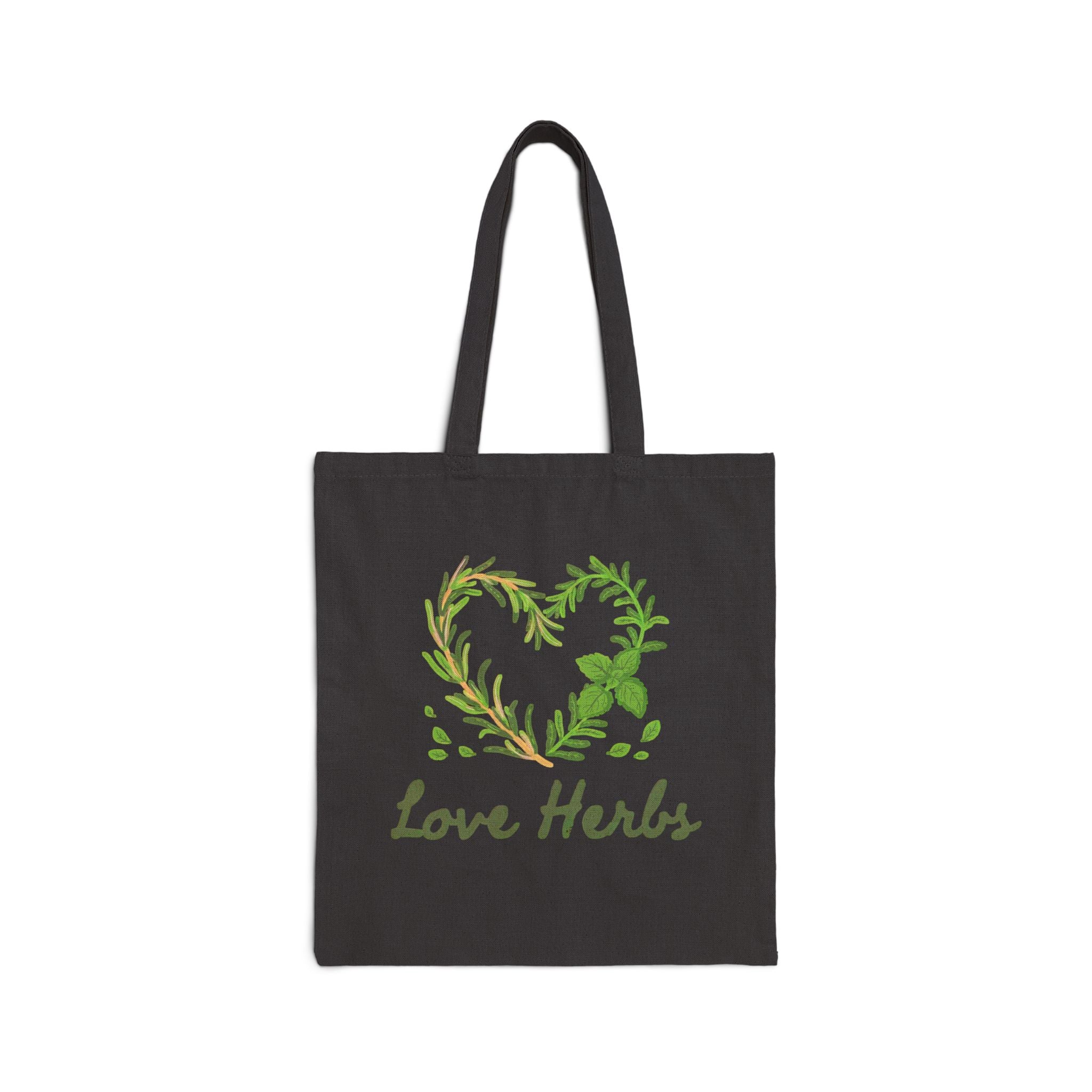 Herb Heart Tote Bag – "Love Herbs" Cotton Grocery & Market Tote