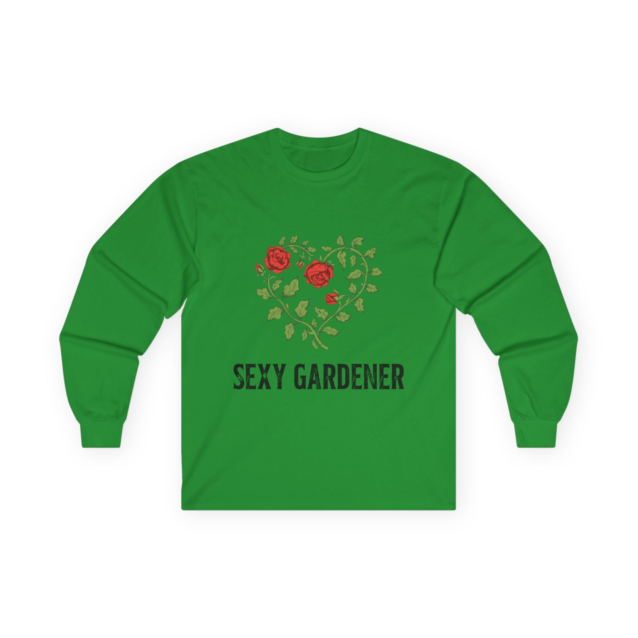 Sexy Gardener Long Sleeve Tee — Floral Heart Garden Lover Shirt