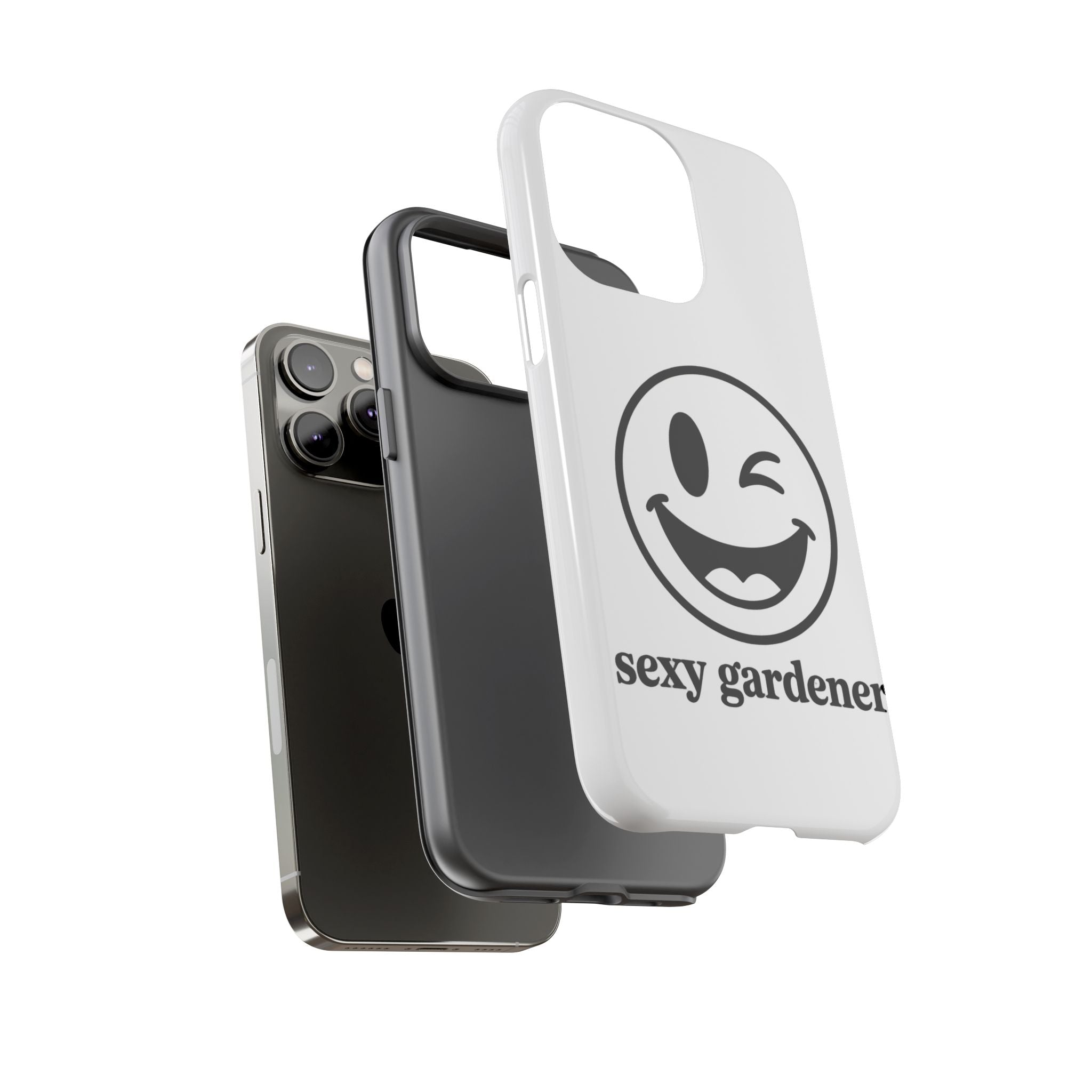 Phone Case — Winking Smiley “sexy gardener” Graphic