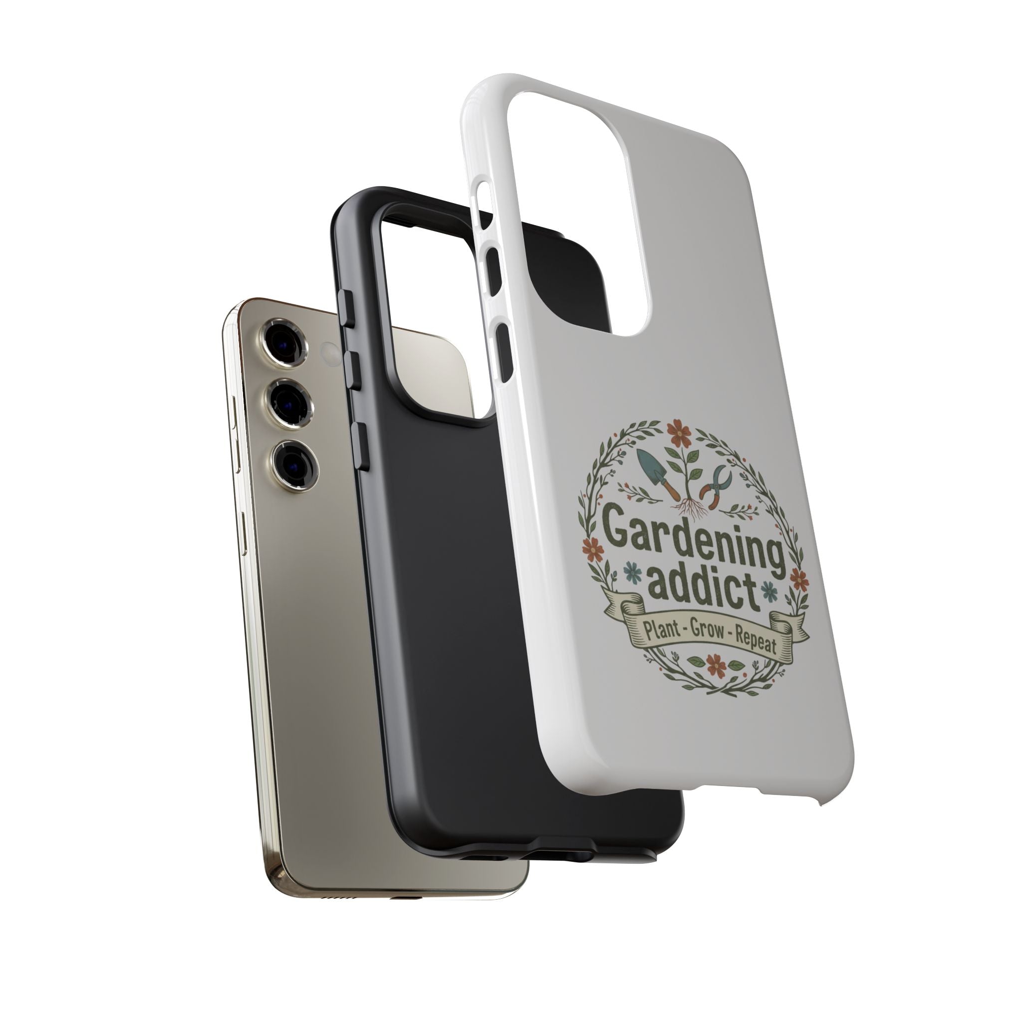 Phone Case — Gardening Addict "Plant • Grow • Repeat" Floral Garden Phone Cover