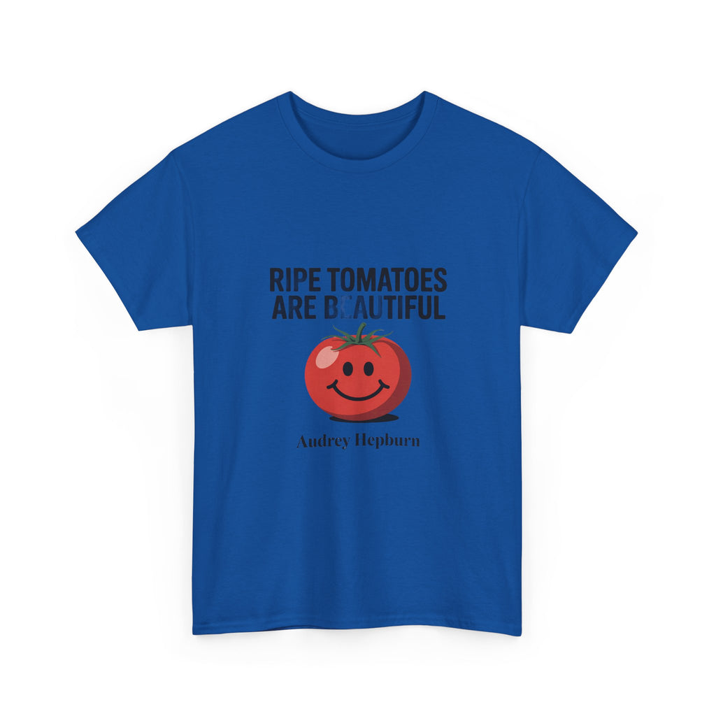 Tomato Smile Graphic Tee — "Ripe Tomatoes Are B.Autiful" Audrey Hepburn Quote