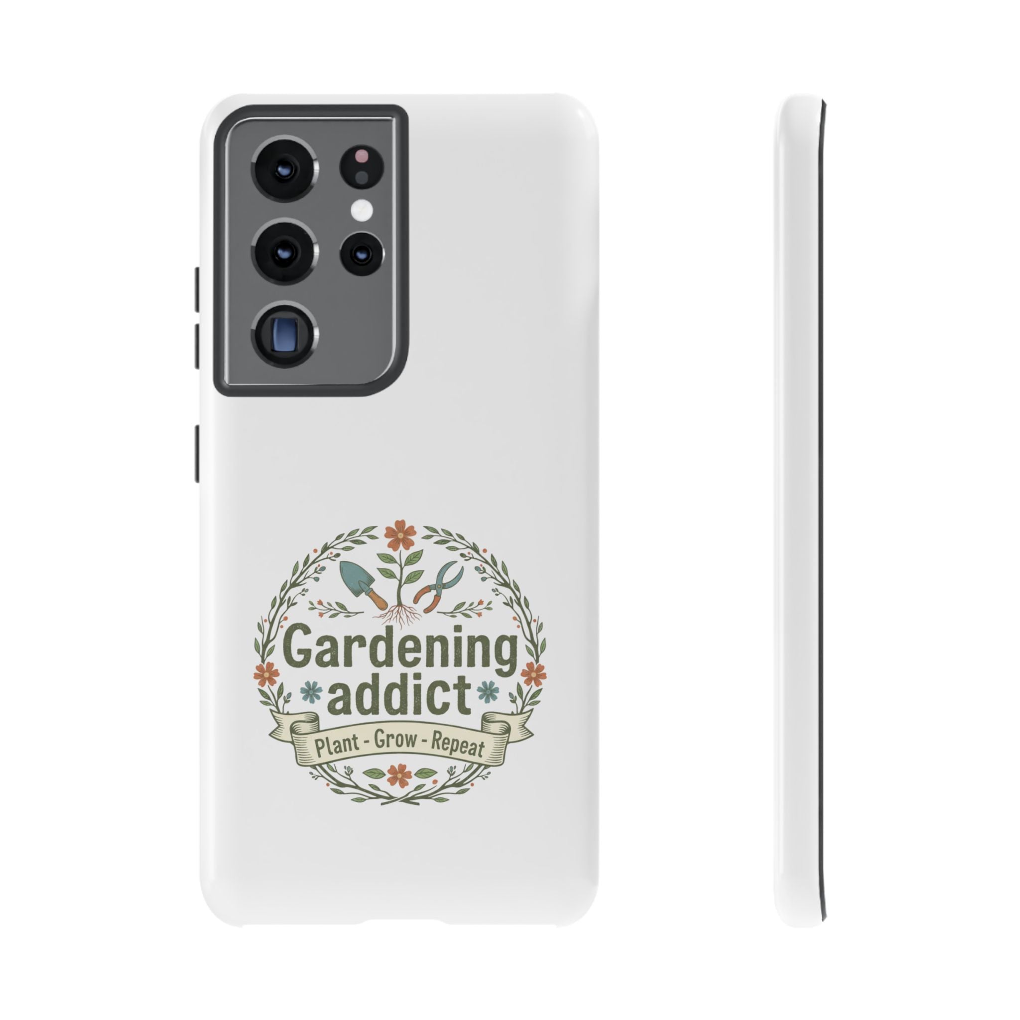 Phone Case — Gardening Addict "Plant • Grow • Repeat" Floral Garden Phone Cover