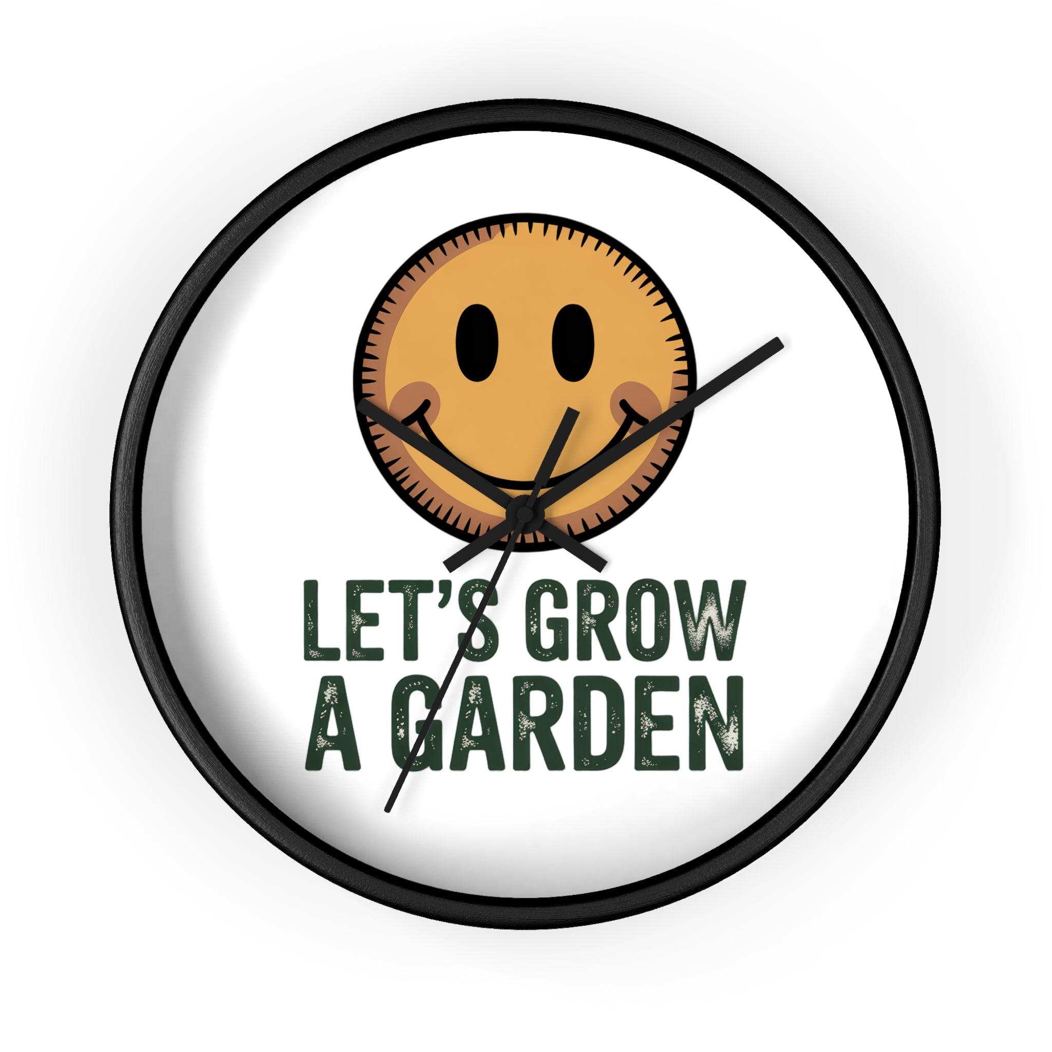 Garden Smile Wall Clock – "Let's Grow a Garden" Decorative Clock for Gardeners