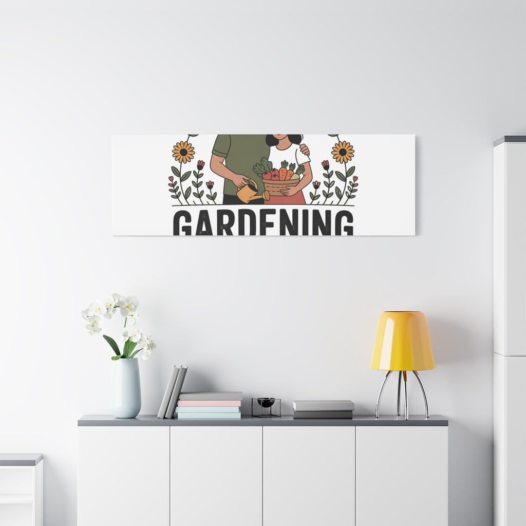Gardening Love Canvas Print — Couple Gardening Wall Art