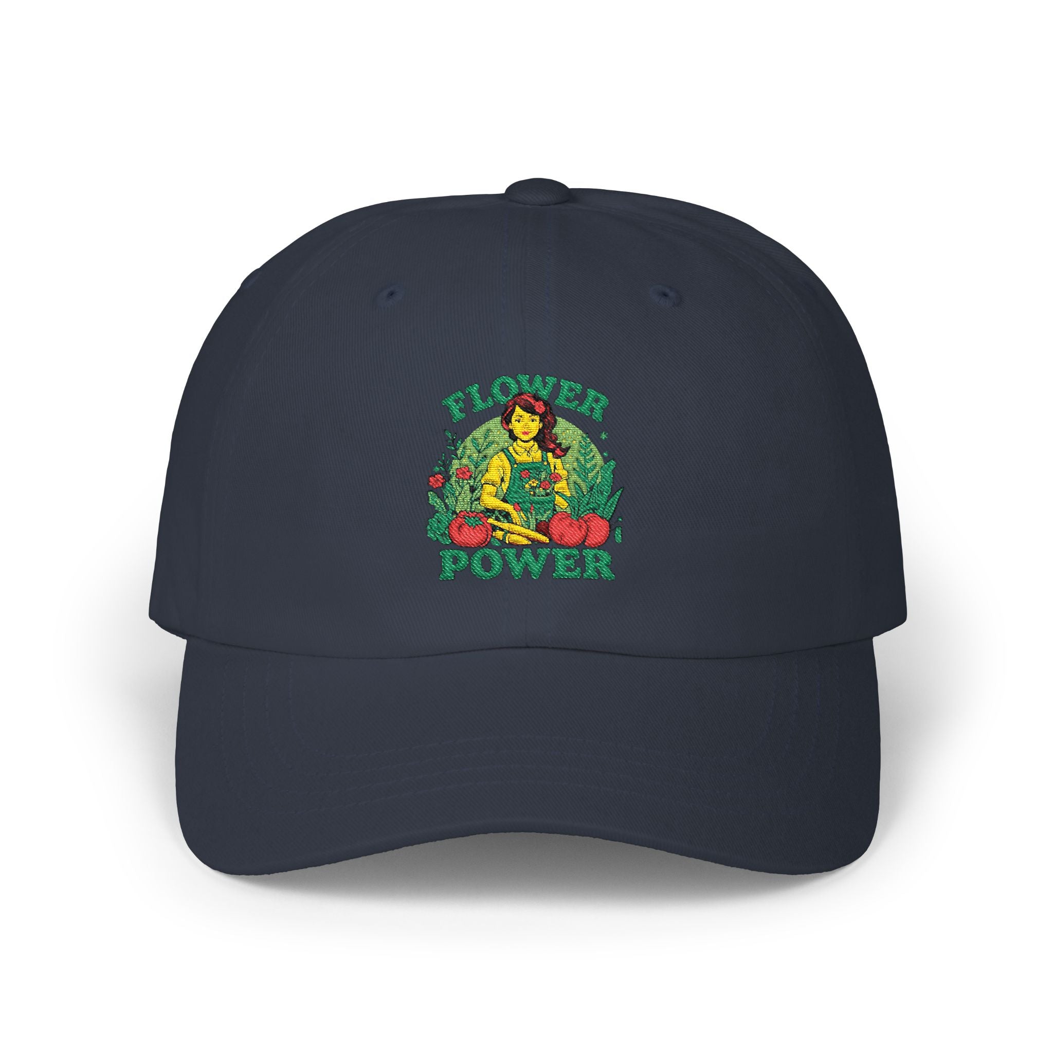Flower Power Cap — Retro Floral Embroidered Baseball Hat