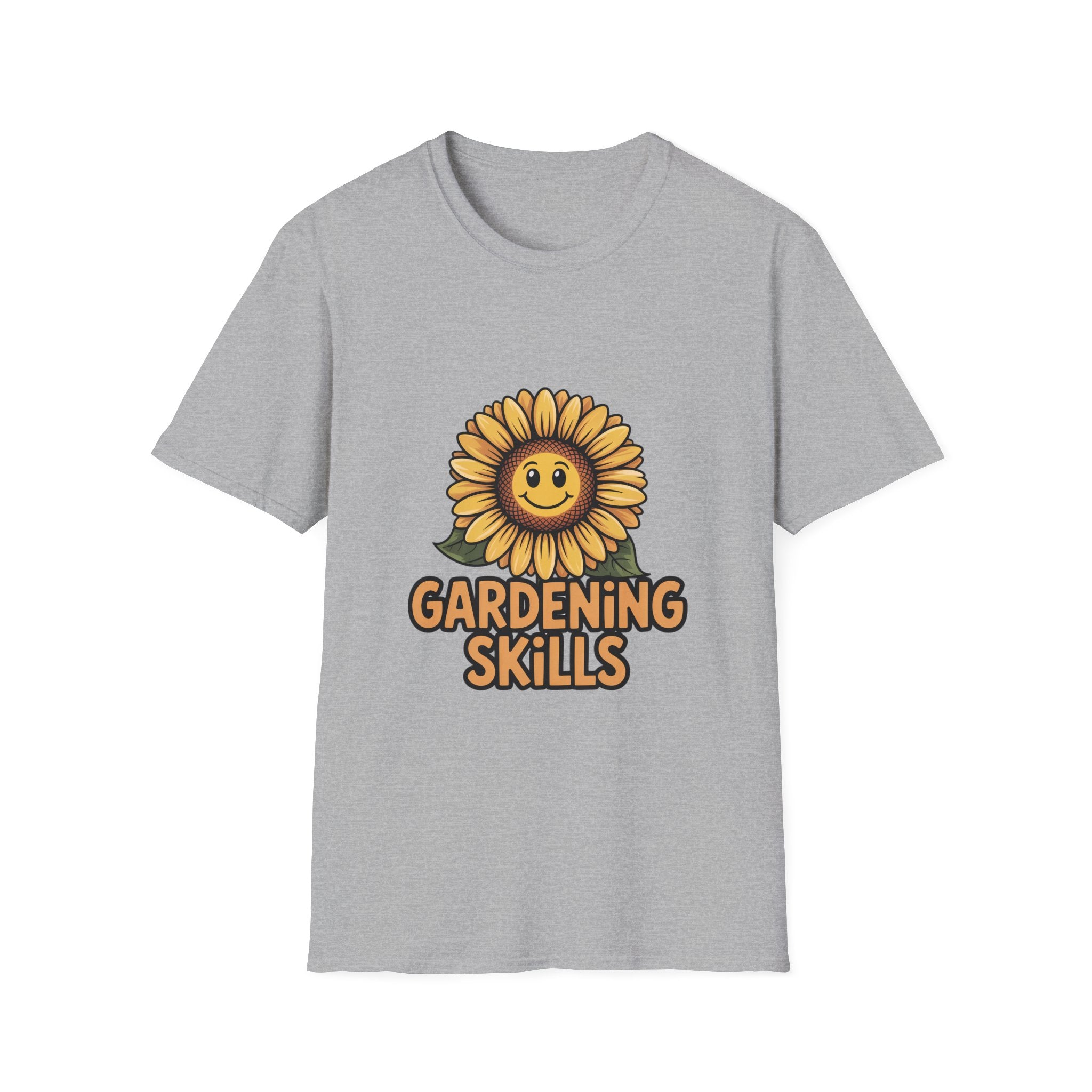 Gardening Skills T-Shirt — Cute Smiling Sunflower Garden Tee