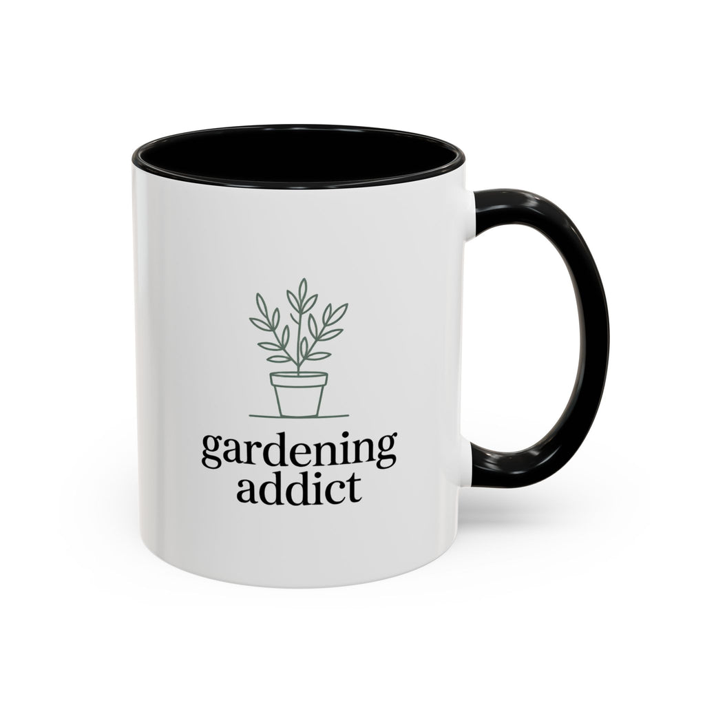 Gardening Addict Accent Coffee Mug — Plant Lover Ceramic Mug (11/15oz)