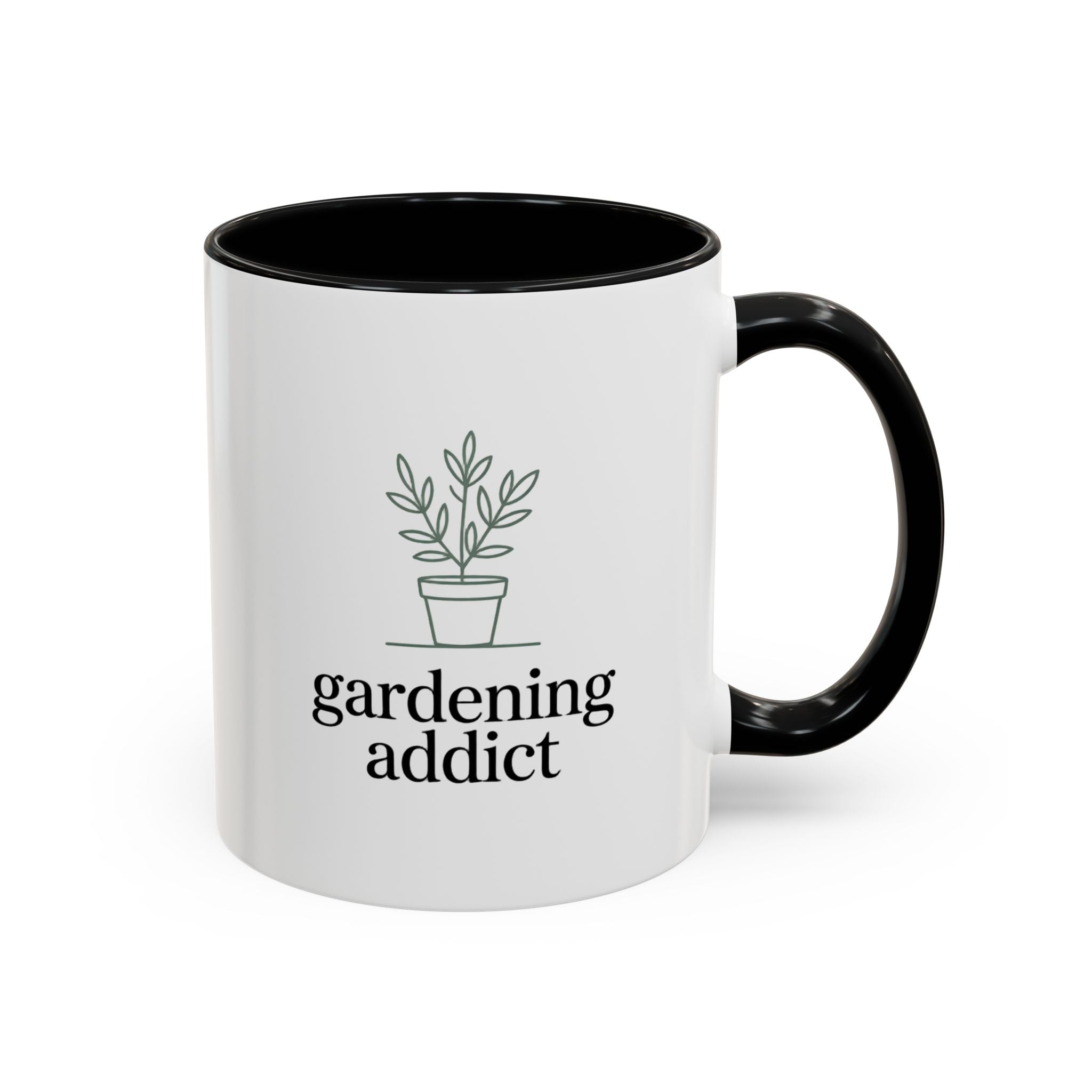 Gardening Addict Accent Coffee Mug — Plant Lover Ceramic Mug (11/15oz)