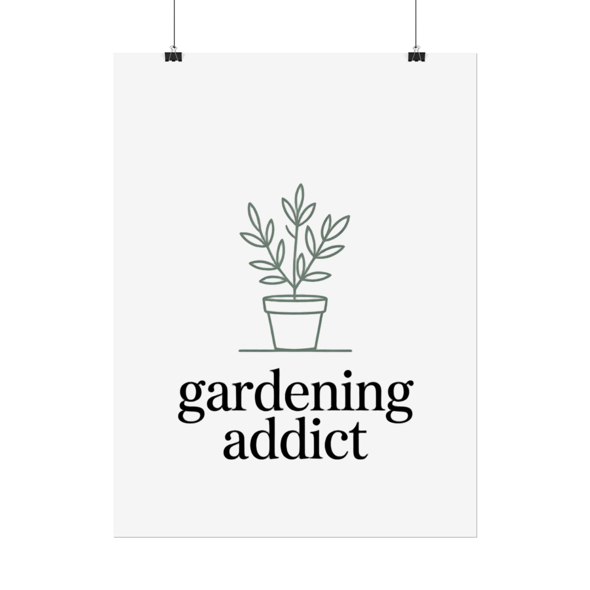 Rolled Poster — 'gardening addict' Minimal Plant Art Poster