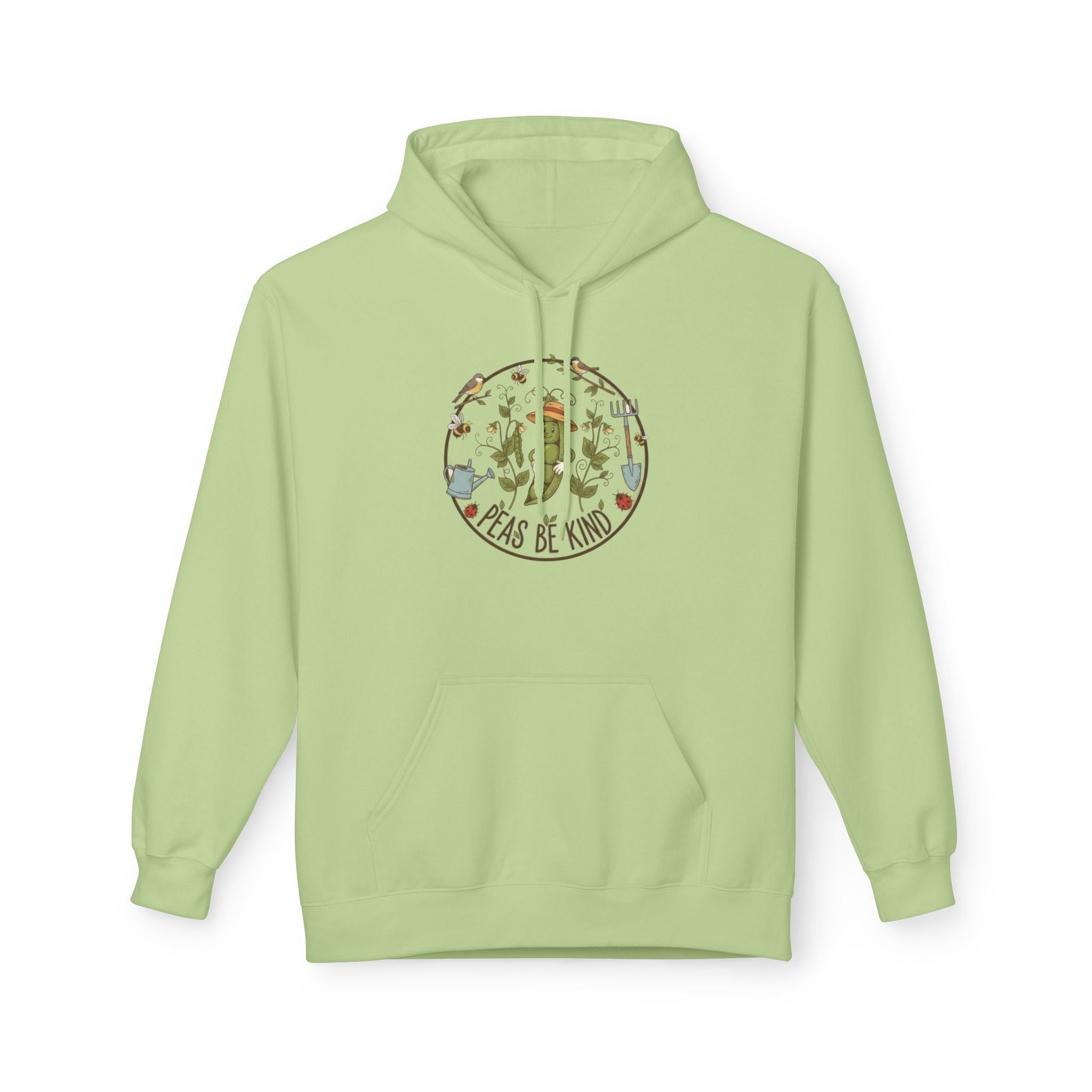 Cute Gardening Hoodie — "Peas Be Kind" Floral Graphic