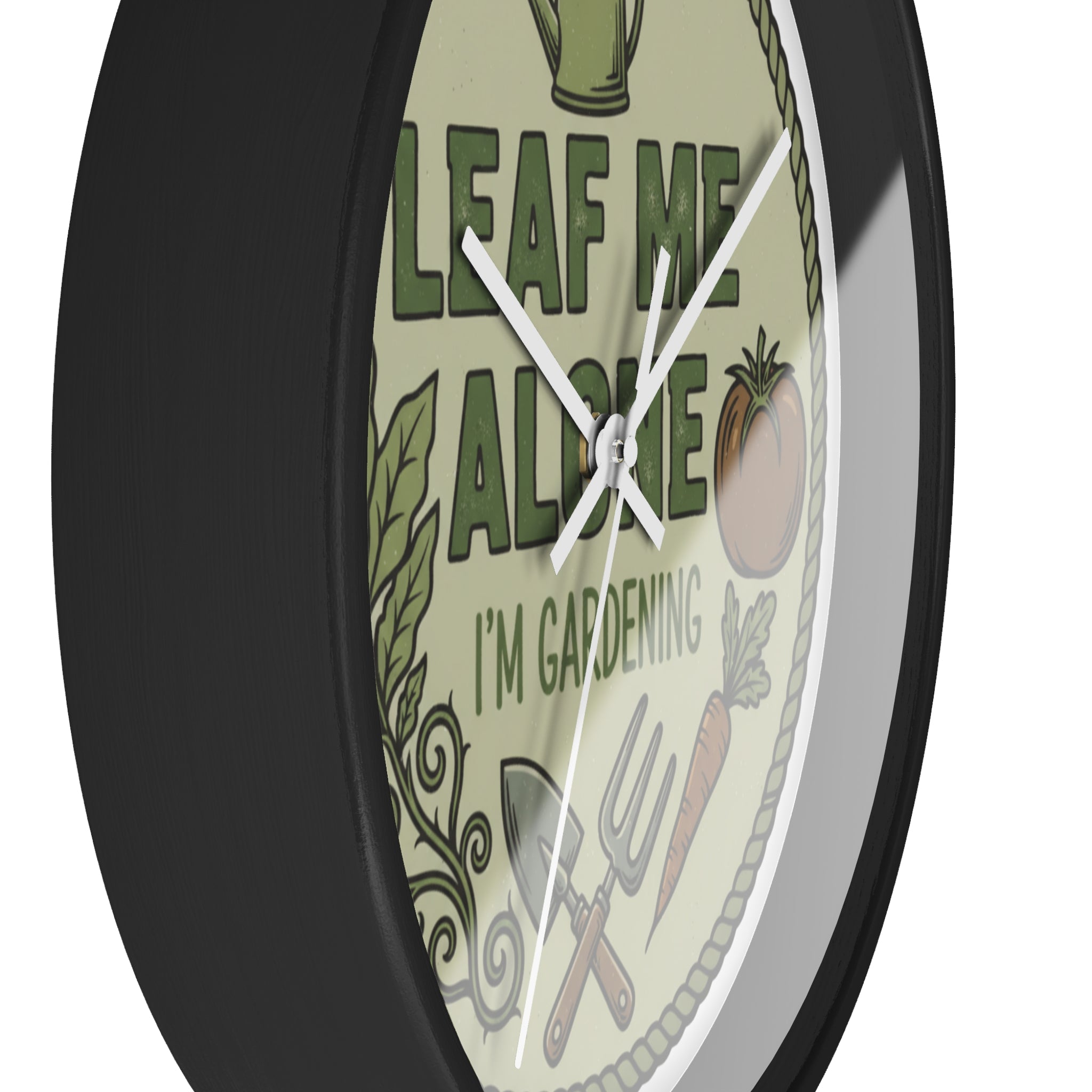 Leaf Me Alone I’m Gardening Wall Clock — Funny Gardener Decorative Clock