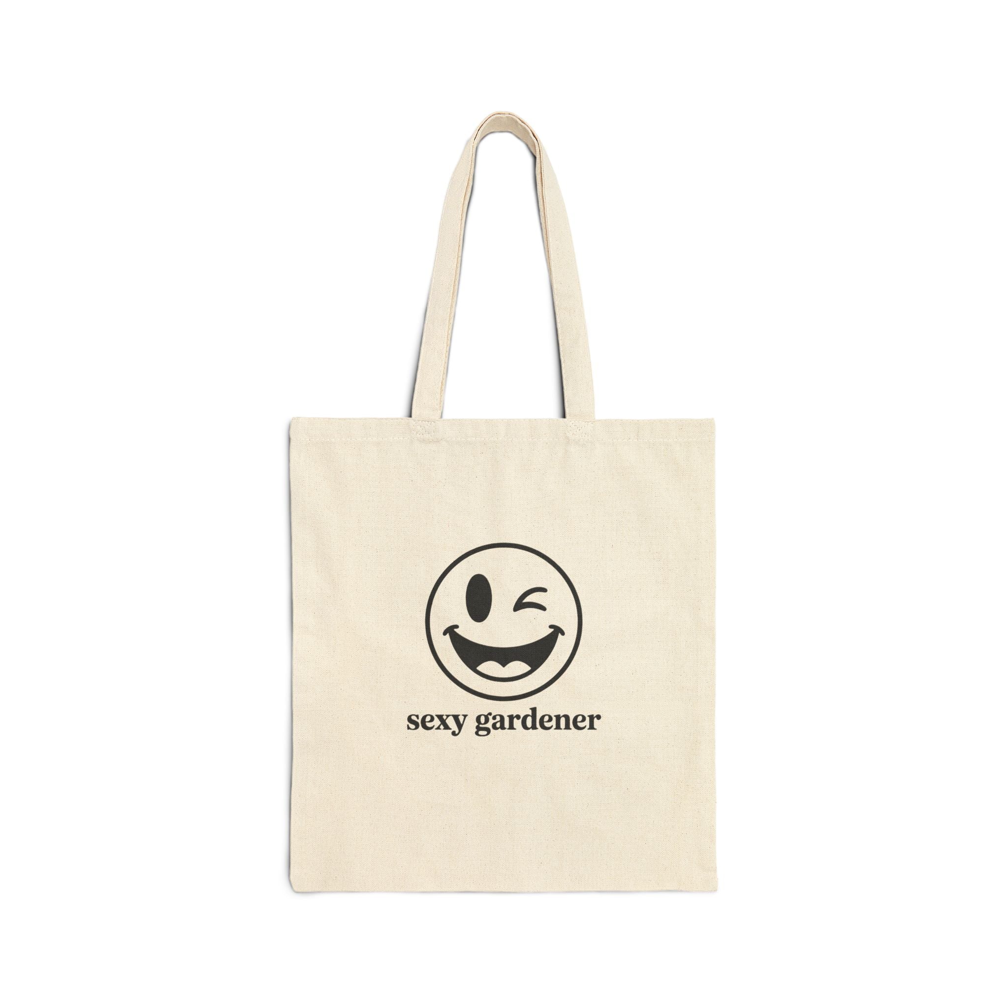 Sexy Gardener Tote Bag — Winking Smile Eco Market Bag for Gardeners