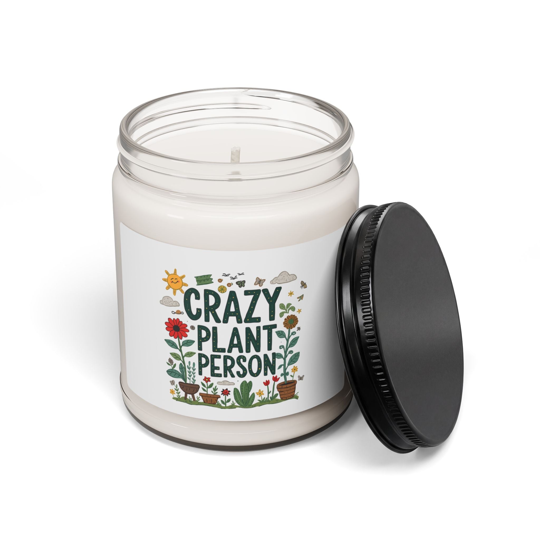 Crazy Plant Person Scented Soy Candle — 9oz Aromatherapy Candle for Plant Lovers
