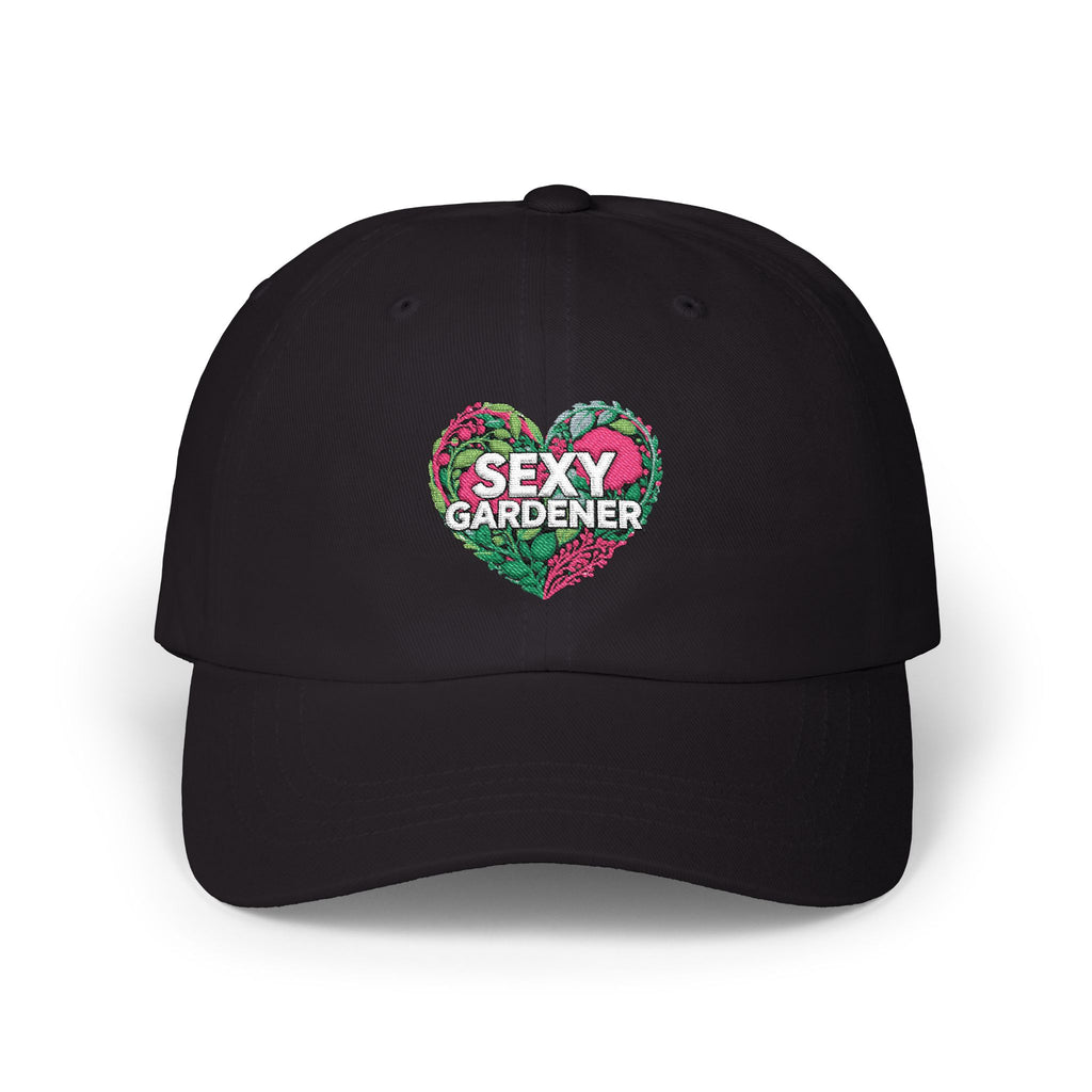 Classic Dad Cap — "Sexy Gardener" Floral Heart Embroidered Hat