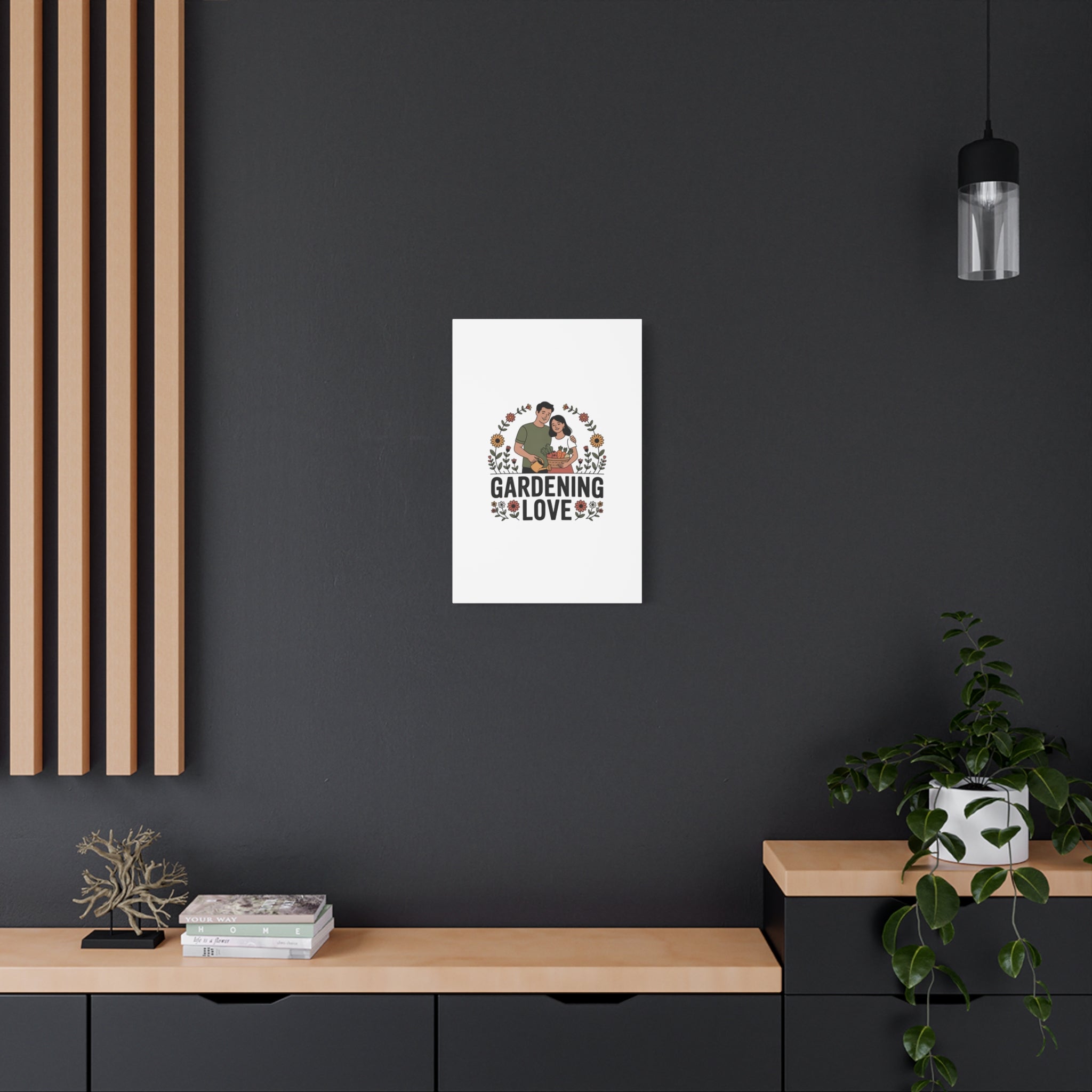 Gardening Love Canvas Print — Couple Gardening Wall Art