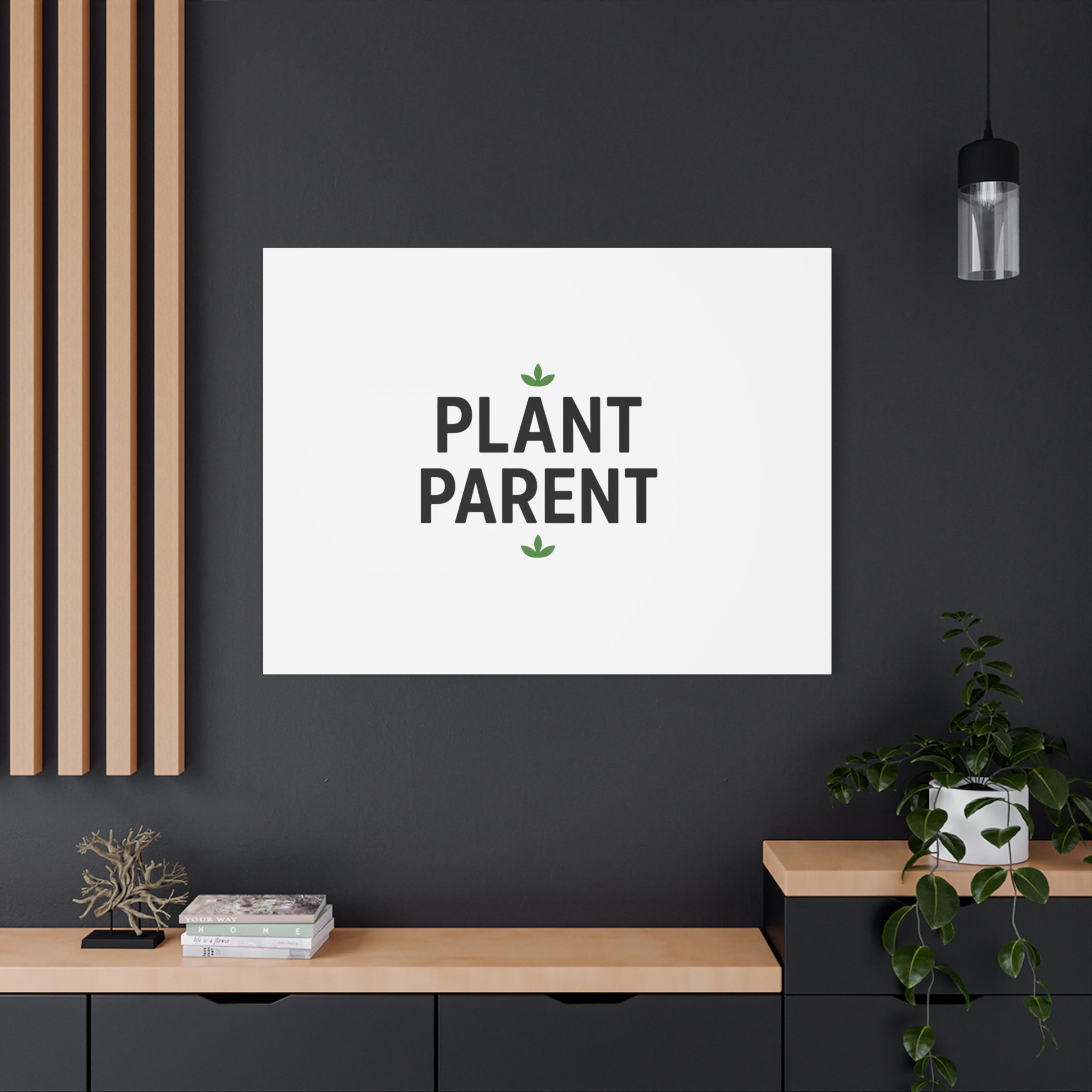 Plant Parent Canvas Wall Art — Minimalist Botanical Typography Print