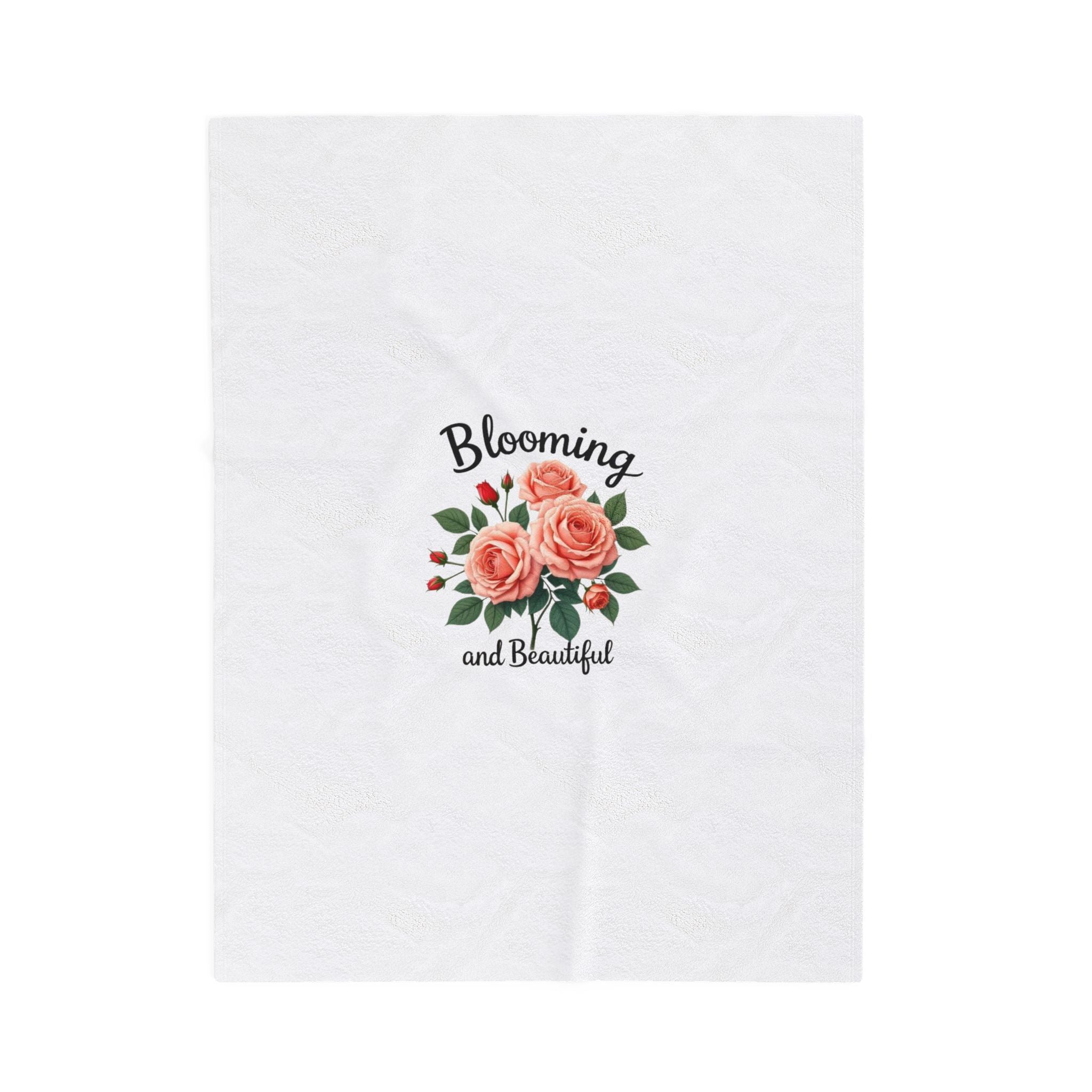 Blooming and Beautiful Plush Blanket — Floral Velveteen Throw for Mothers & Spring Gifts
