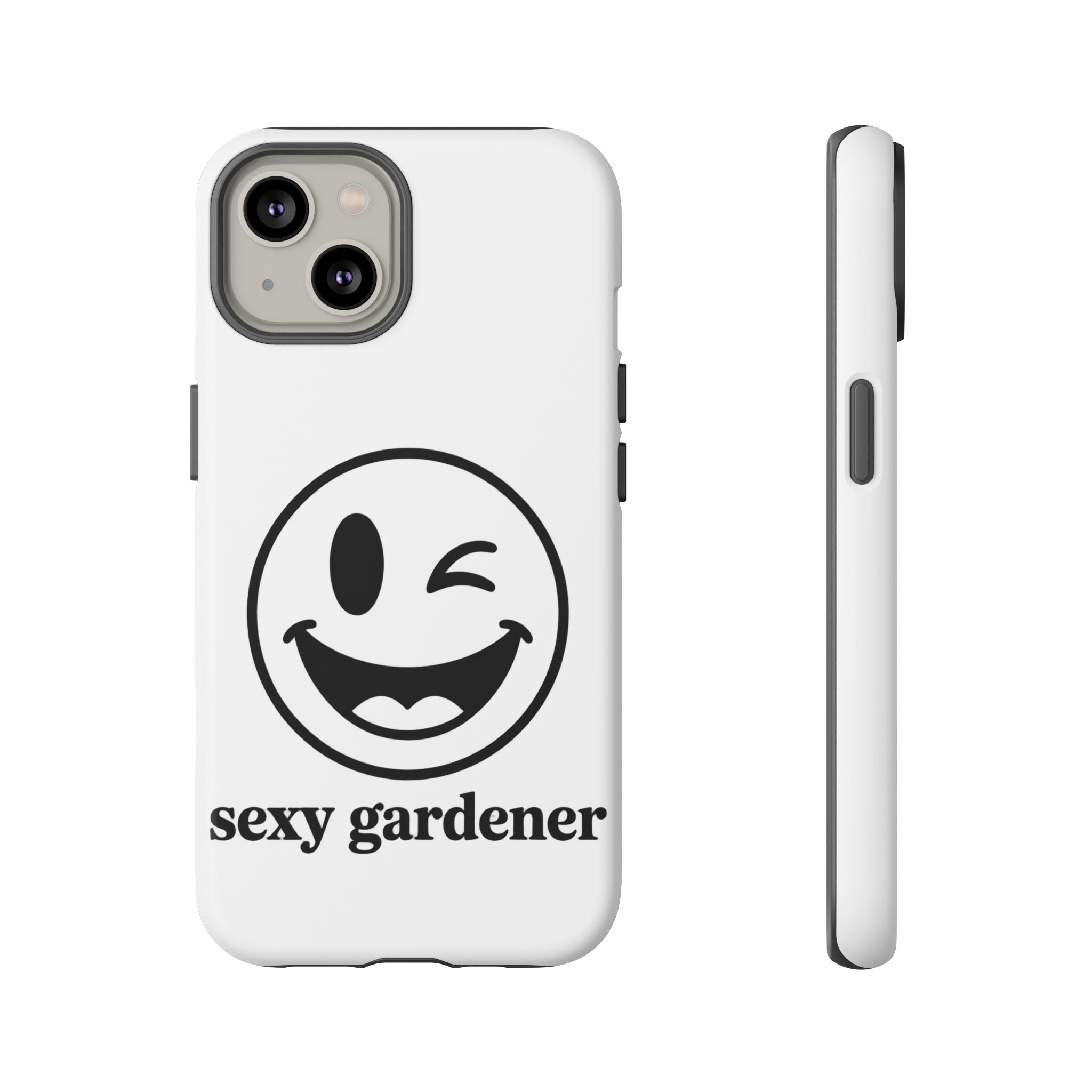 Phone Case — Winking Smiley “sexy gardener” Graphic