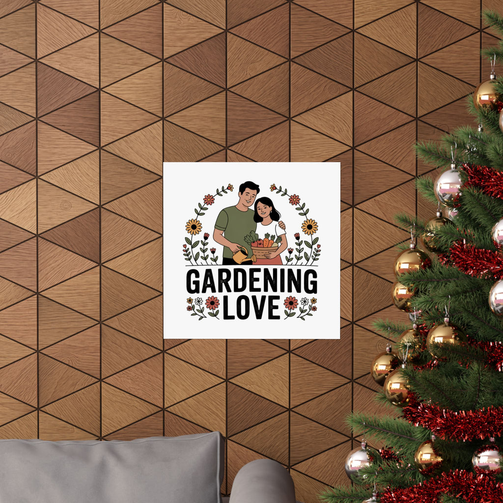Gardening Love Poster — Couple Gardening Wall Art, Floral Botanical Print