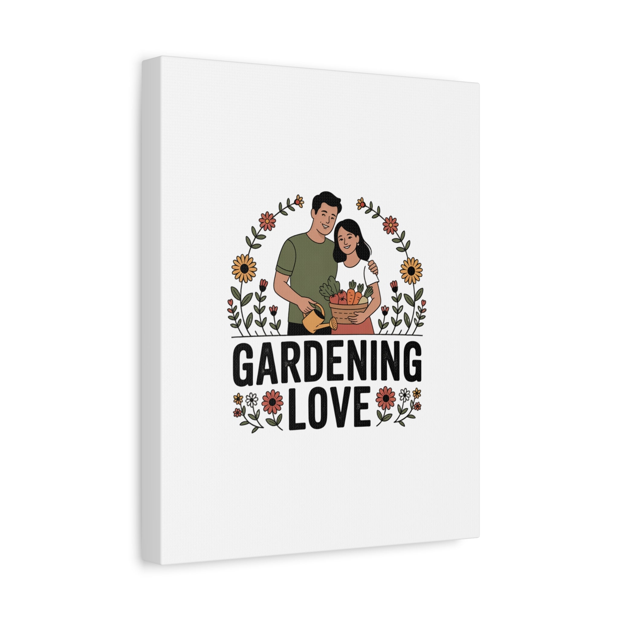 Gardening Love Canvas Print — Couple Gardening Wall Art