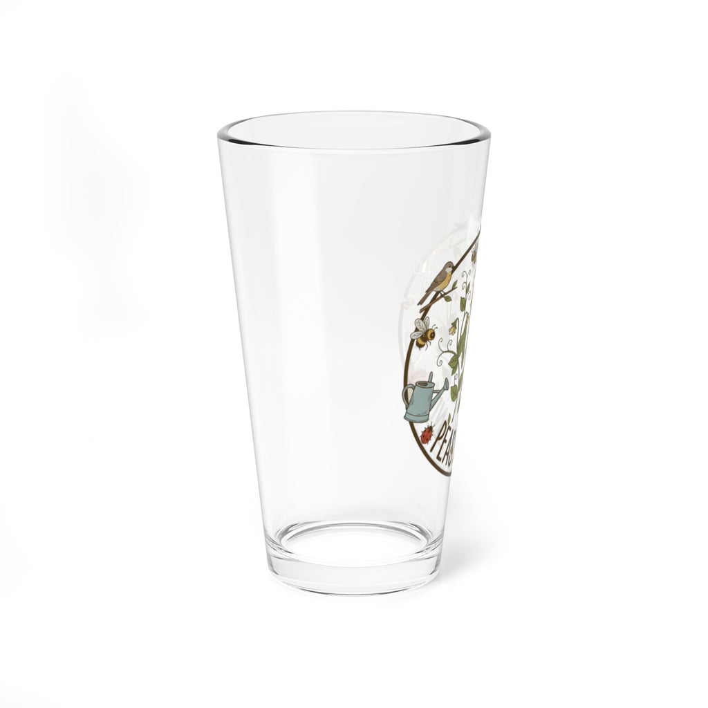 Mixing Glass - "Peas Be Kind" Cute Garden Pea Illustration, 16oz