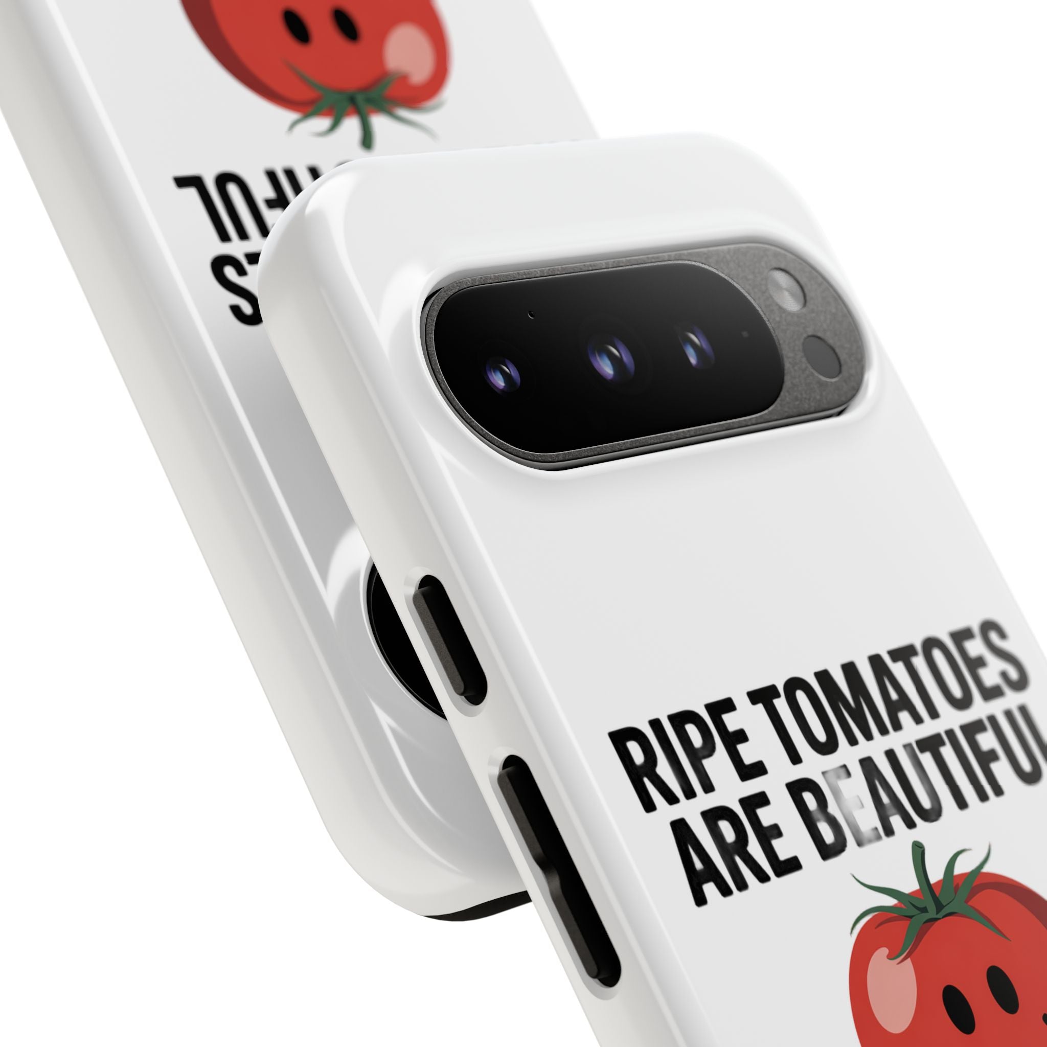 Phone Case — "Ripe Tomatoes Are Beautiful" Audrey Hepburn Quote with Smiling Tomato Graphic