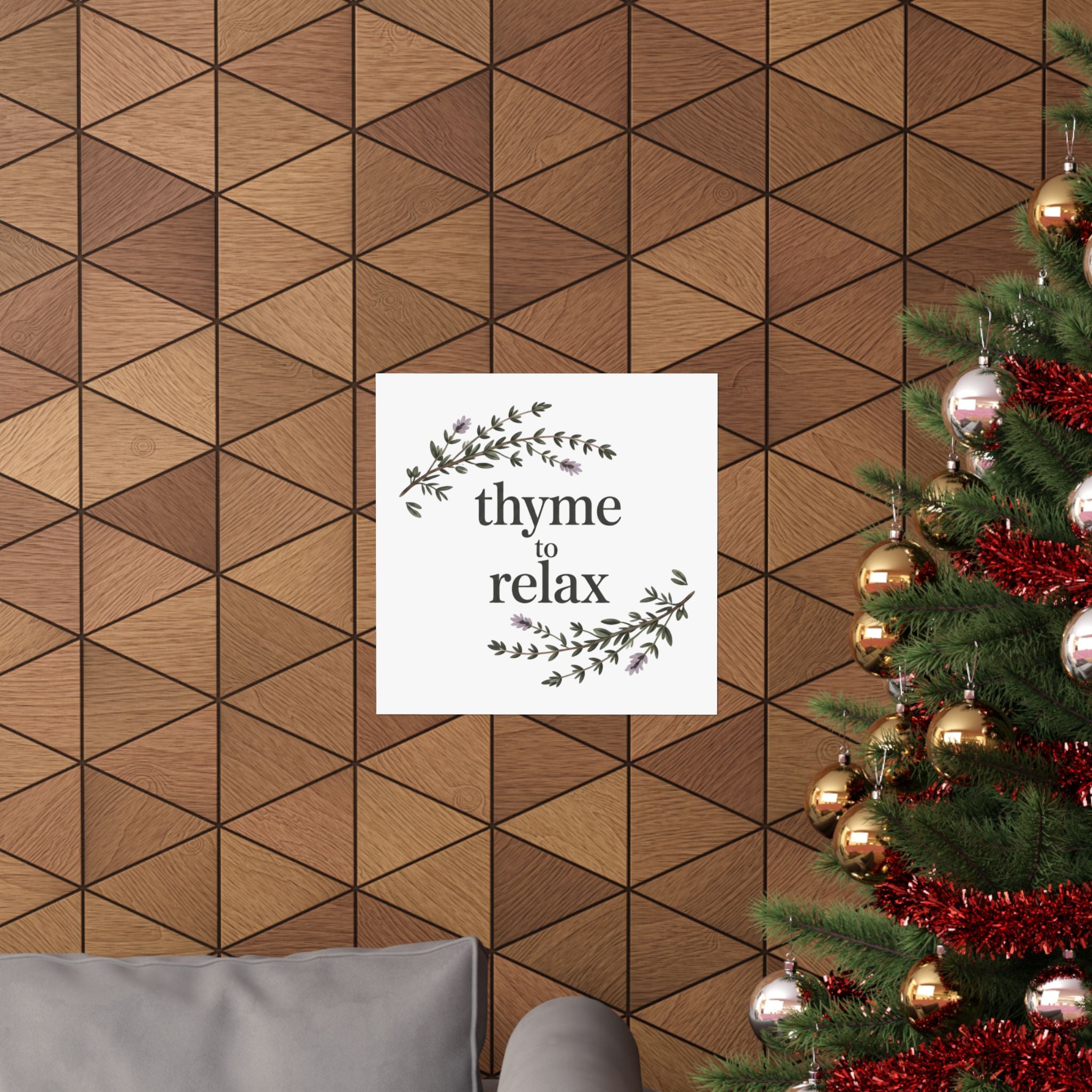 Thyme to Relax Botanical Poster — Calming Kitchen or Spa Wall Art