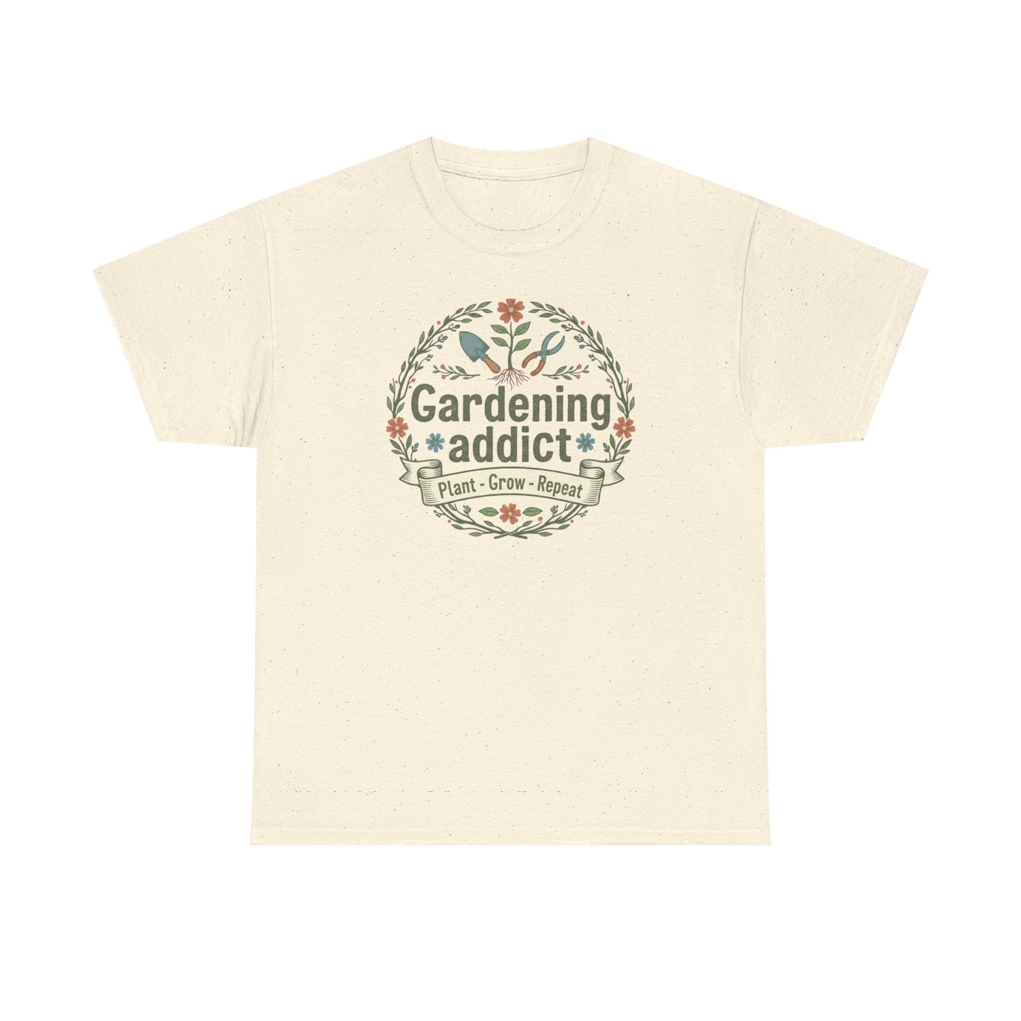 Gardening Addict T-Shirt — Plant Grow Repeat Floral Tee for Gardeners