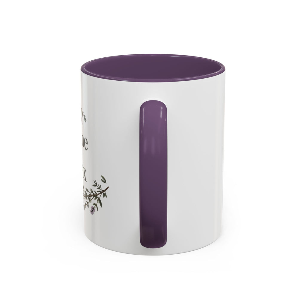 Thyme to Relax Accent Coffee Mug — Herbal Tea & Coffee Cup, Floral Kitchen Gift