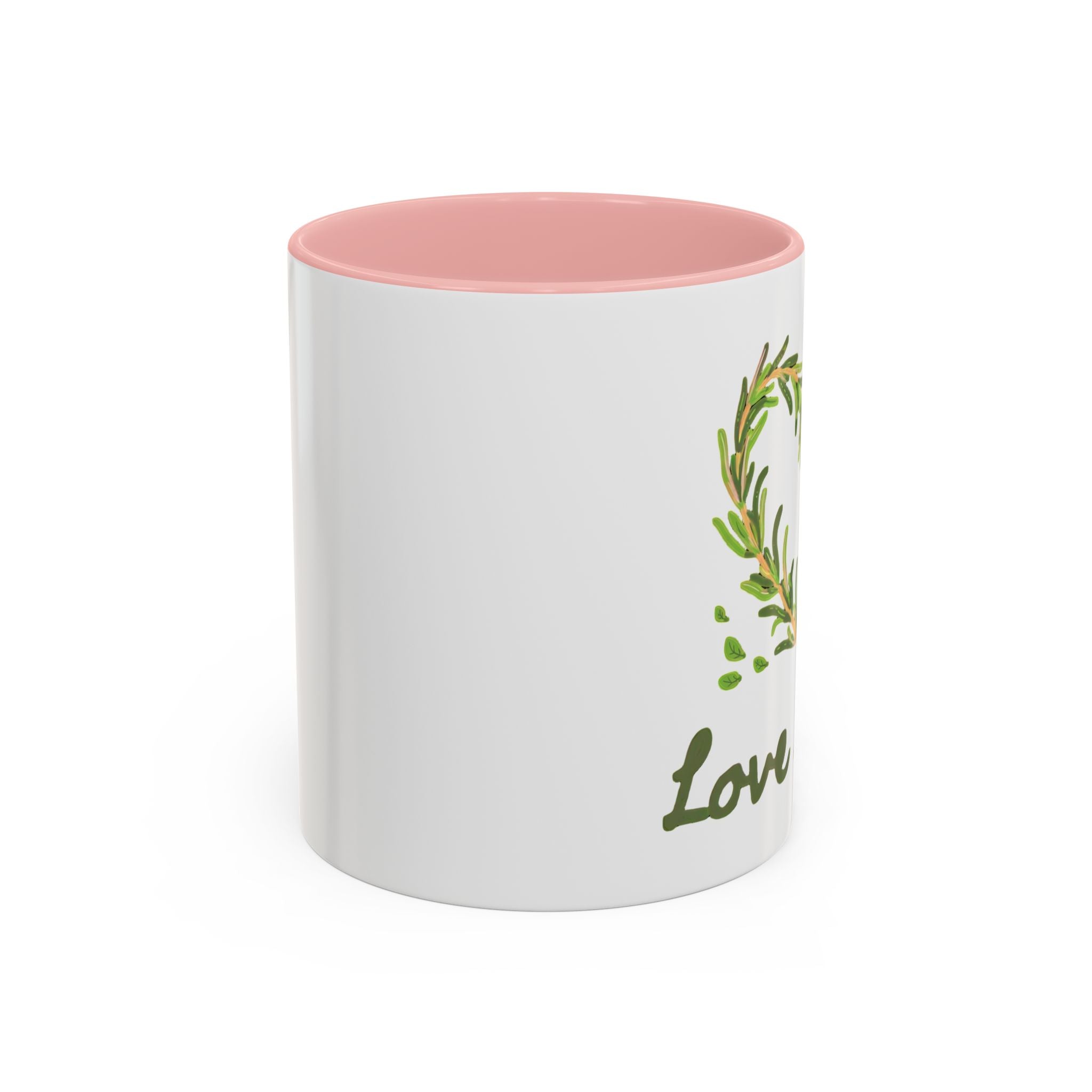 Herb Heart Accent Coffee Mug – “Love Herbs” Botanical Tea & Coffee Cup