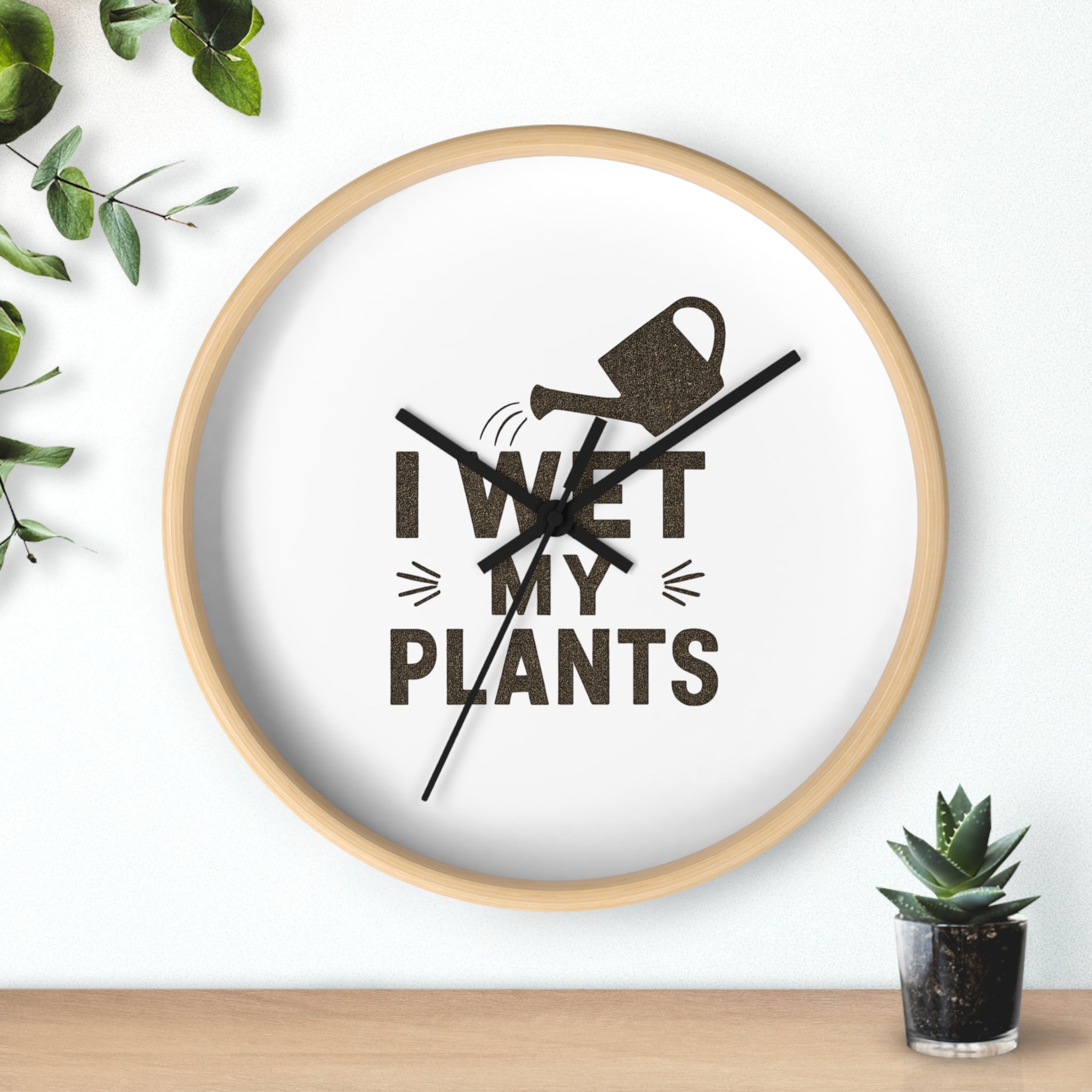 Wall Clock — I Wet My Plants Watering Can Garden Clock