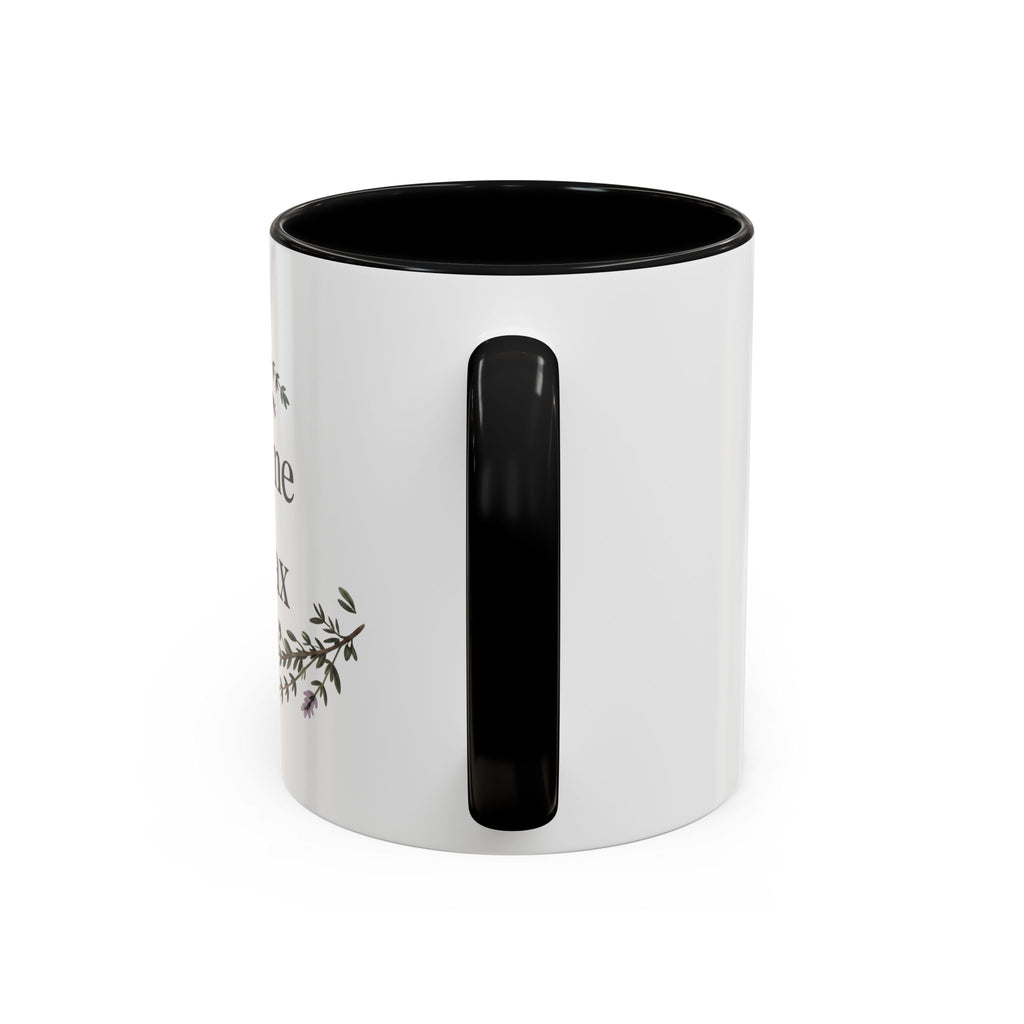 Thyme to Relax Accent Coffee Mug — Herbal Tea & Coffee Cup, Floral Kitchen Gift