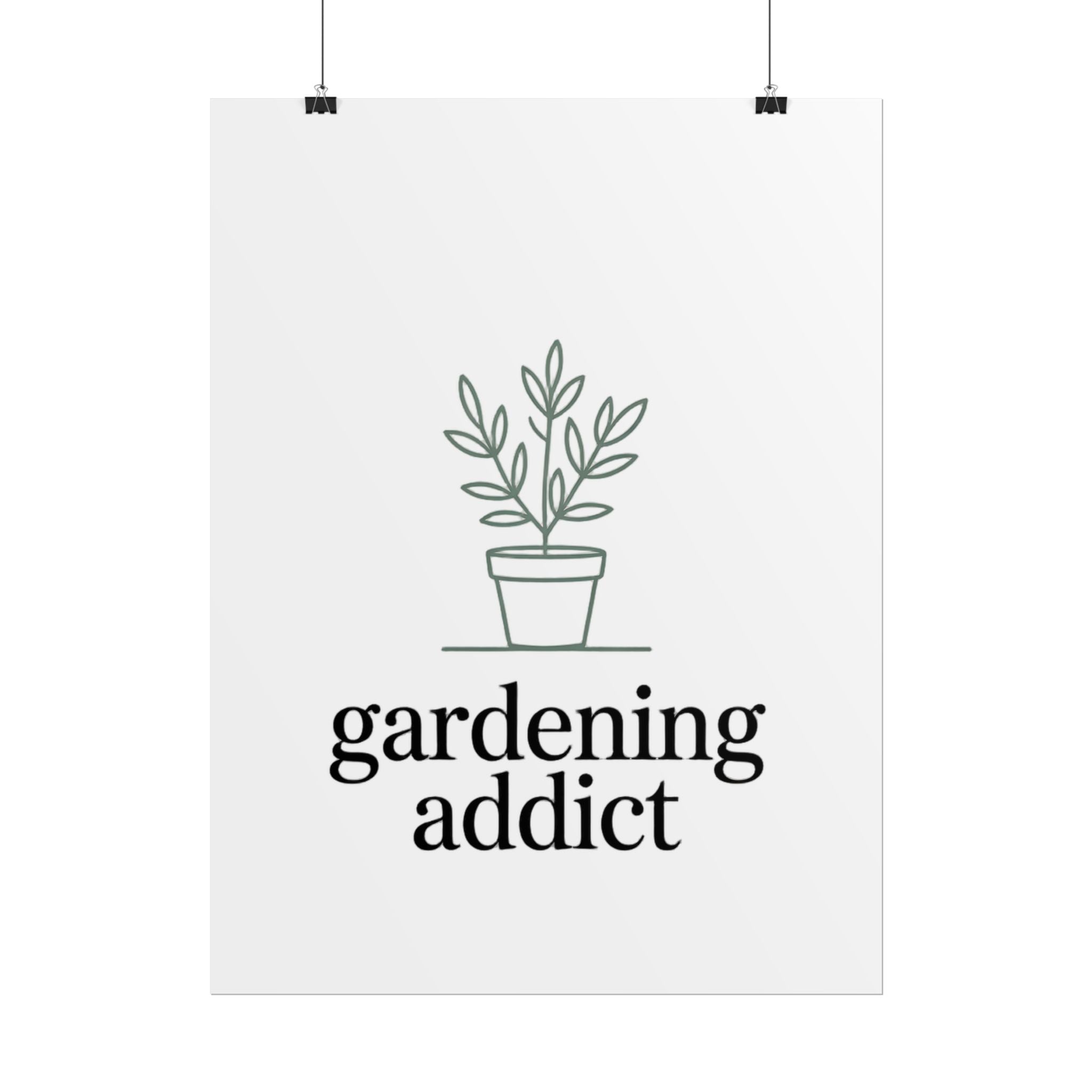 Rolled Poster — 'gardening addict' Minimal Plant Art Poster