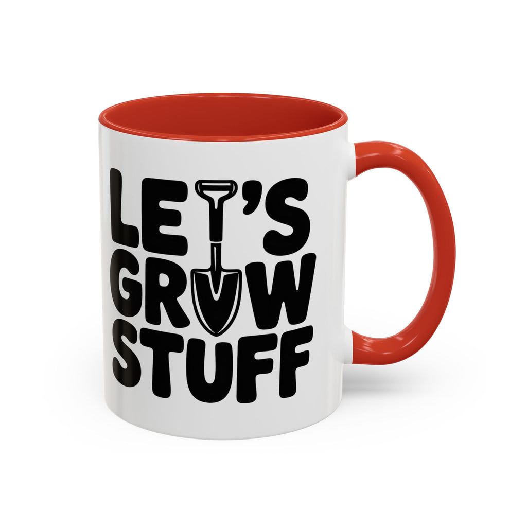 Let's Grow Stuff Coffee Mug — Gardening Mug with Shovel Graphic (11/15 oz)