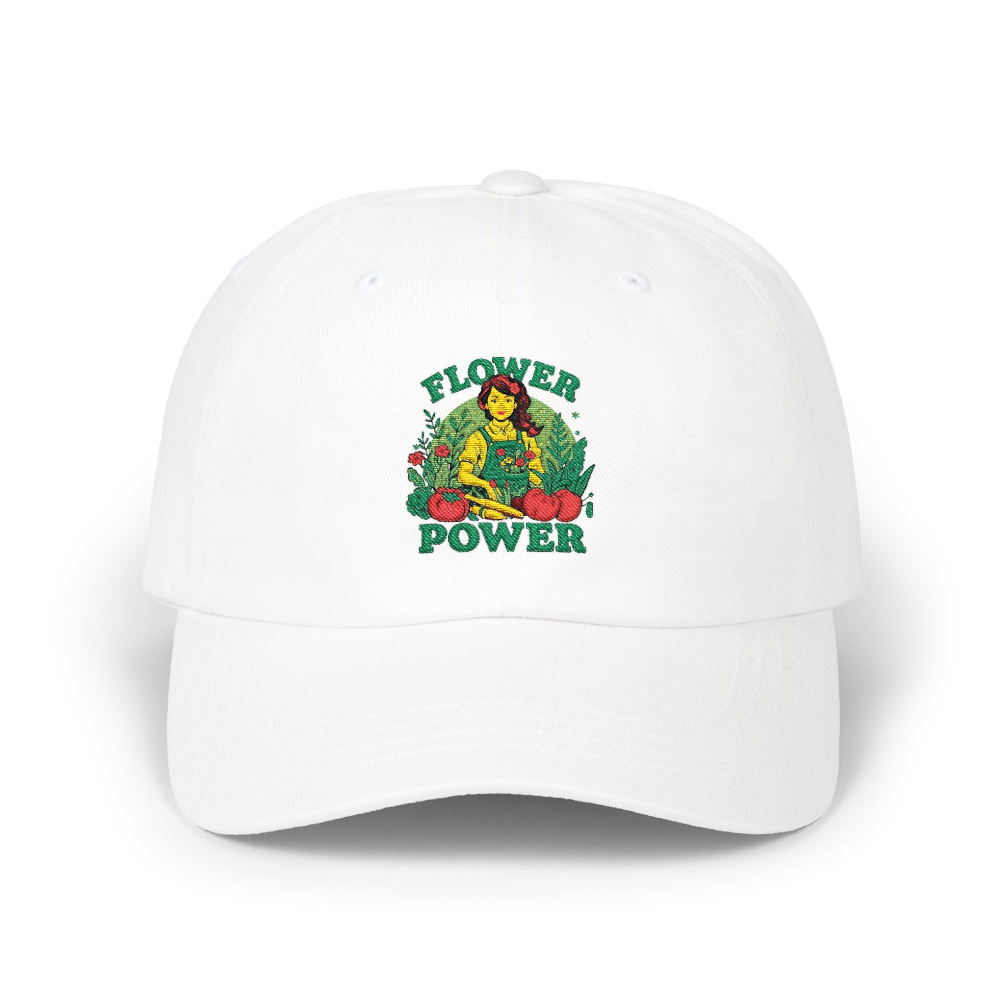 Flower Power Cap — Retro Floral Embroidered Baseball Hat