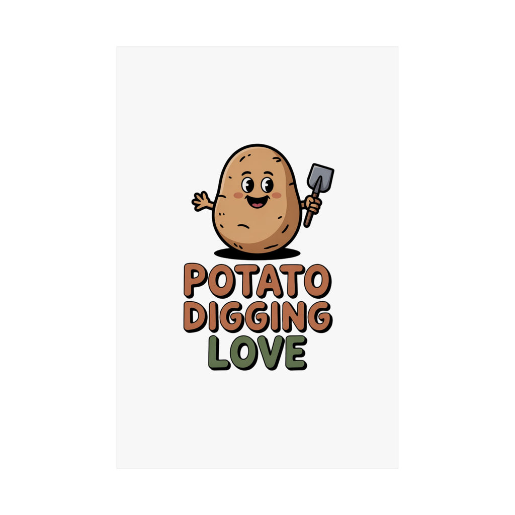 Potato Digging Love Poster — Cute Gardening Wall Art for Gardeners & Veggie Lovers