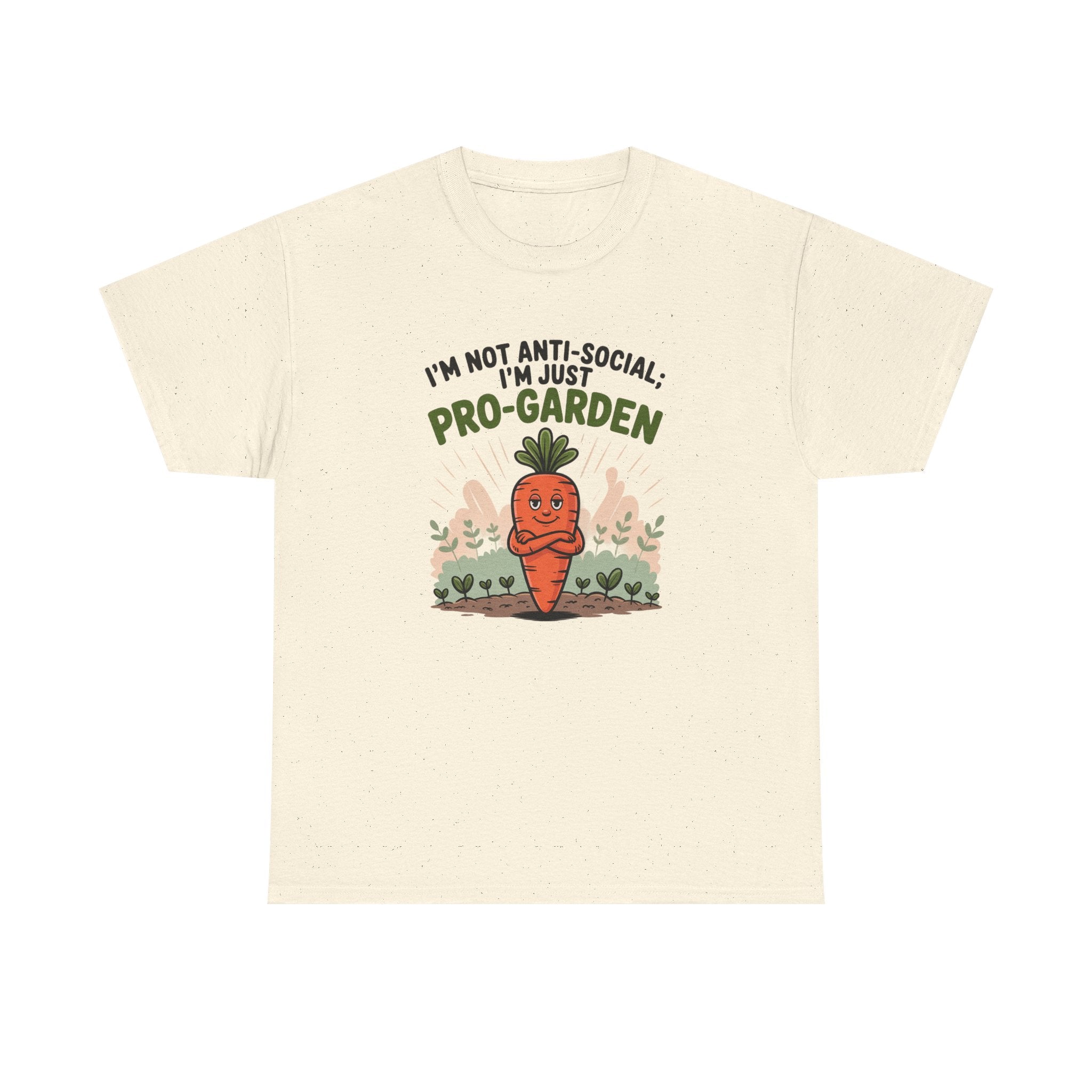 Garden Lover T‑Shirt — "I’m Not Anti-Social, I’m Just Pro-Garden" Cute Carrot Tee