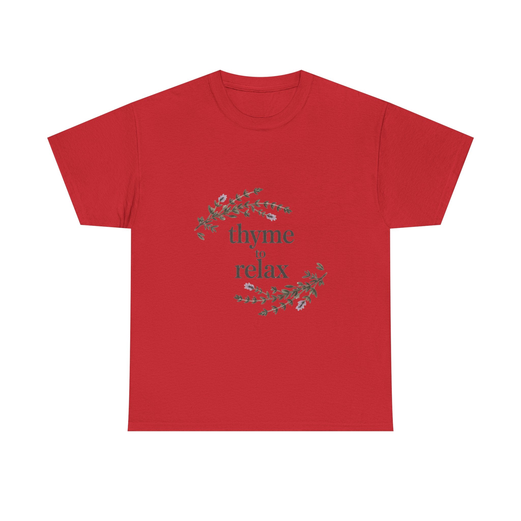 Relax Tee — “Thyme to Relax” Herbal Floral Graphic T-Shirt