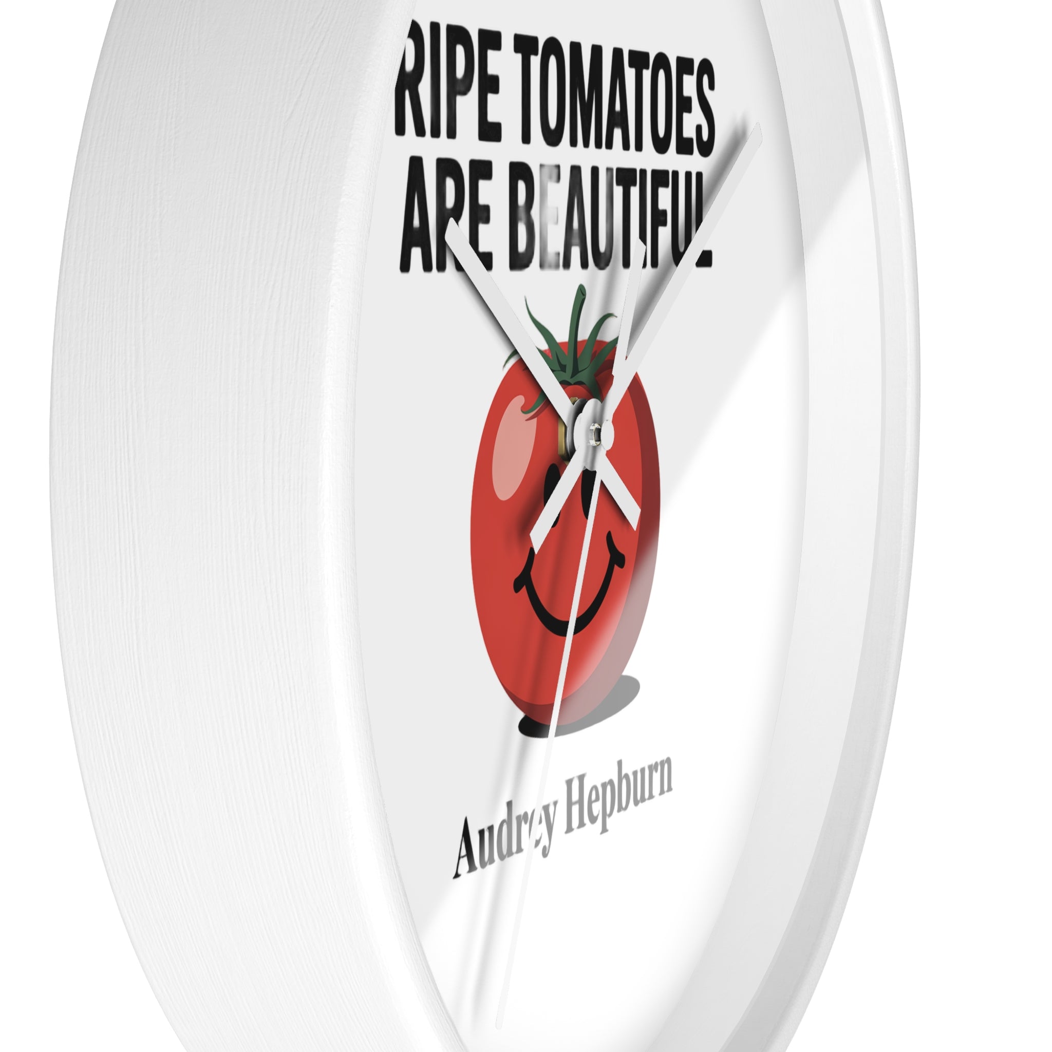 Wall Clock — "Ripe Tomatoes Are Beautiful" Audrey Hepburn Quote Clock