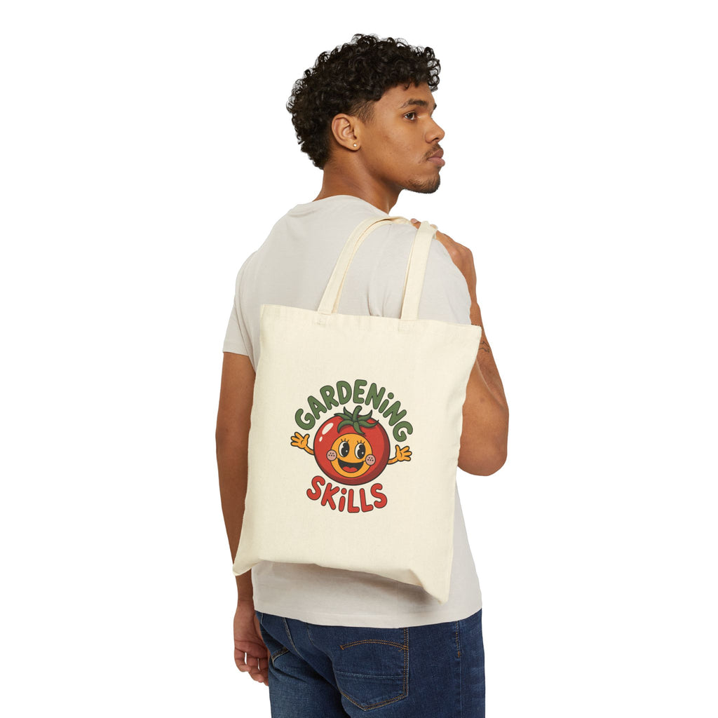 Tote Bag — Cute 'Gardening Skills' Tomato Graphic Eco Tote