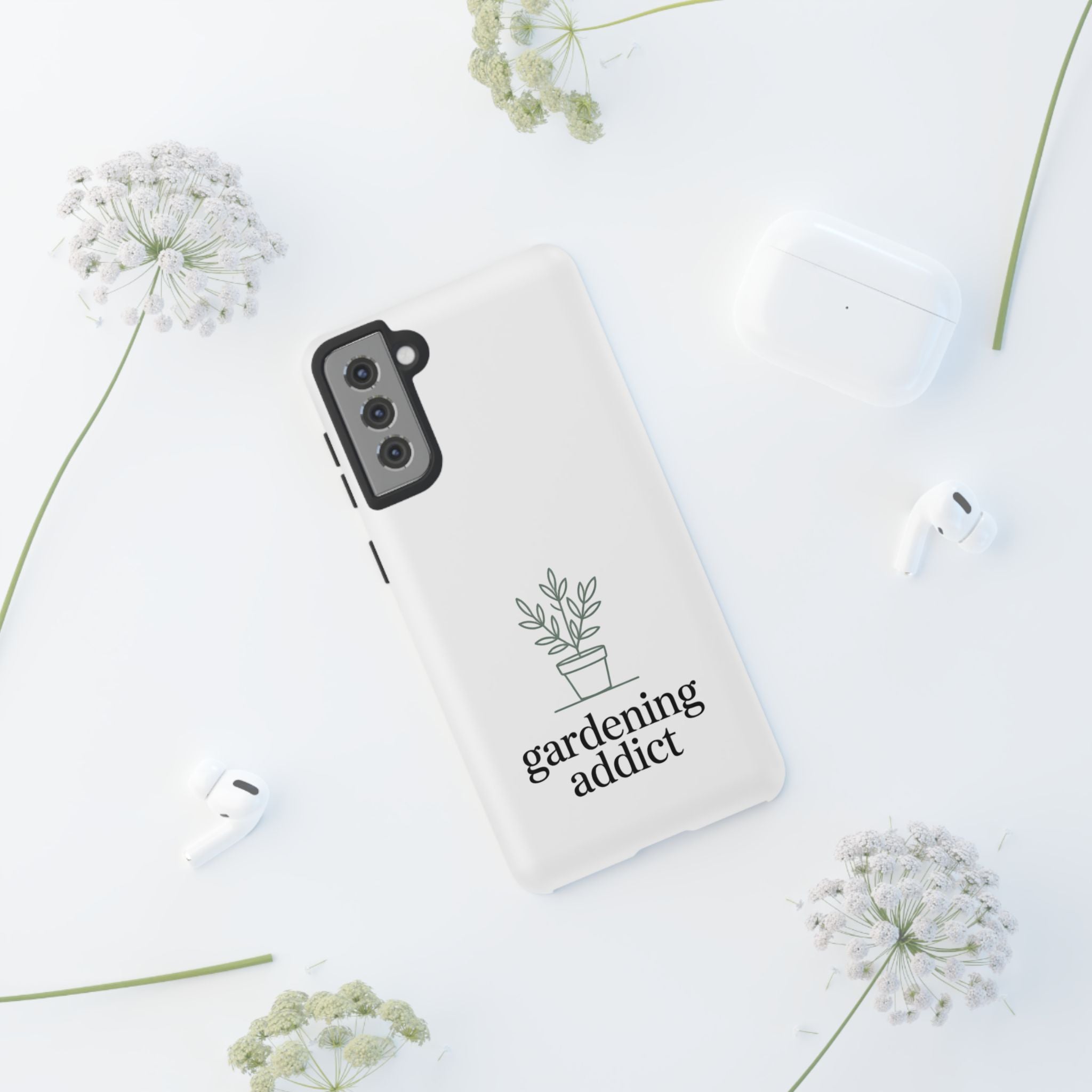 Phone Case — 'gardening addict' Minimal Plant Design