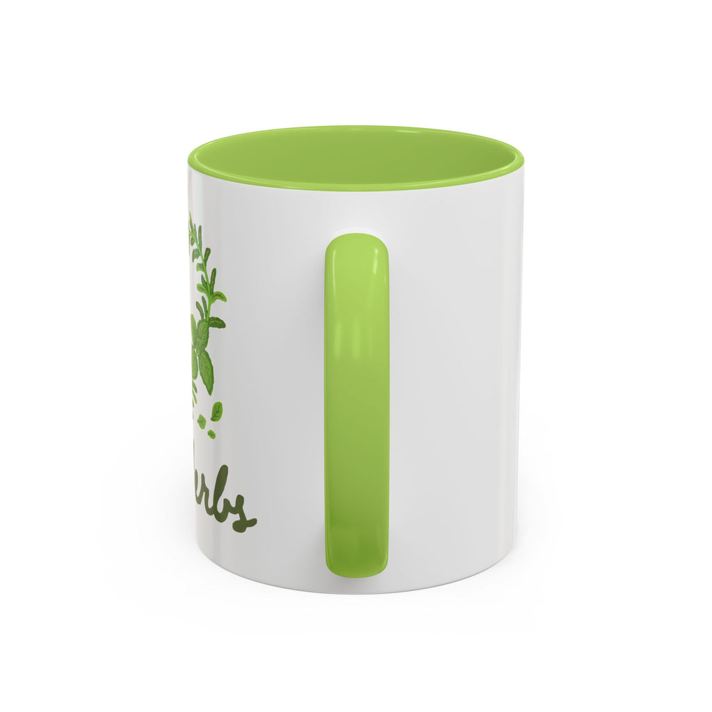 Herb Heart Accent Coffee Mug – “Love Herbs” Botanical Tea & Coffee Cup