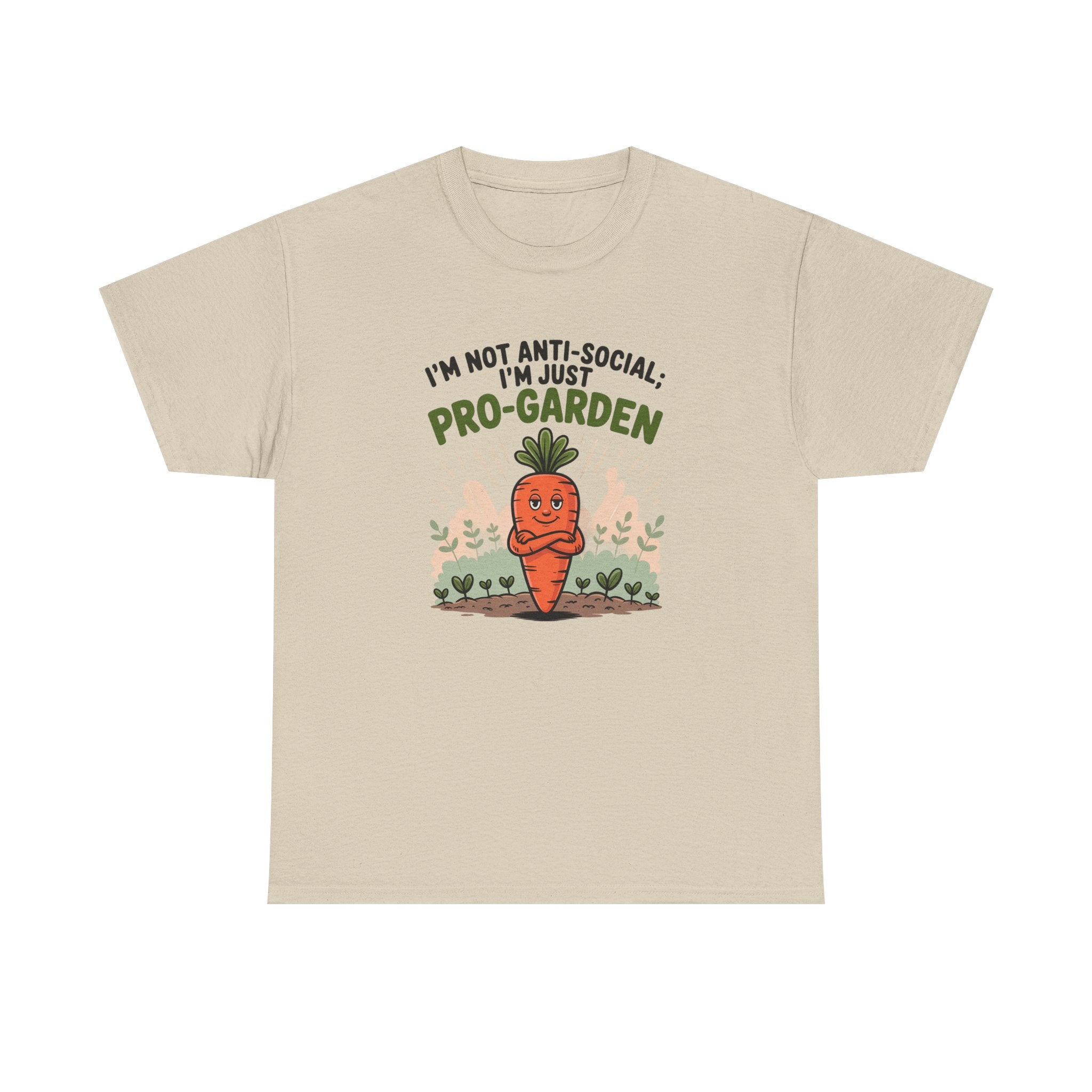 Garden Lover T‑Shirt — "I’m Not Anti-Social, I’m Just Pro-Garden" Cute Carrot Tee